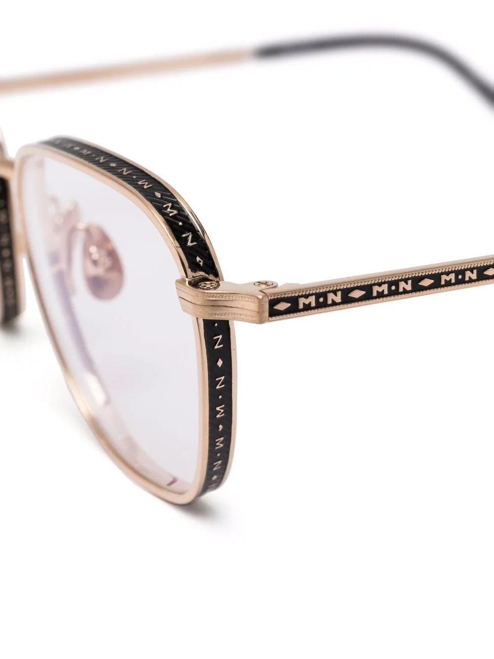 embossed round-frame glasses - 3