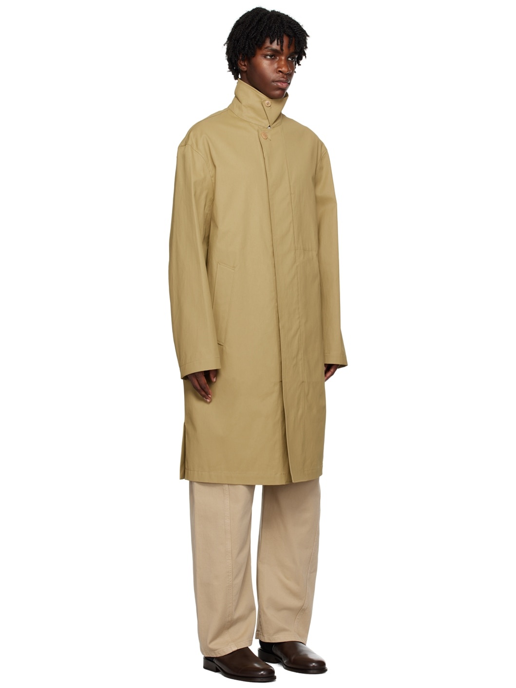 SSENSE Exclusive Tan Spread Collar Coat - 4