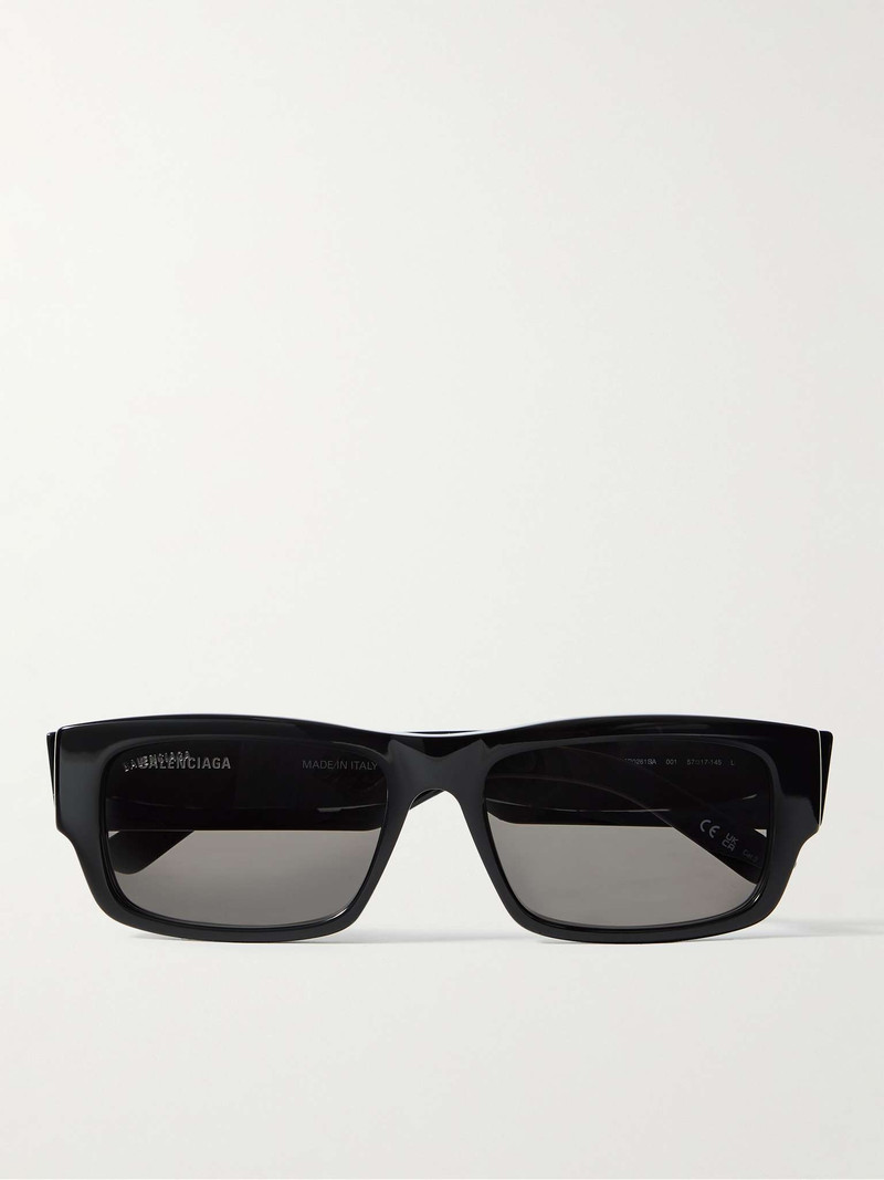 Rectangular-Frame Logo-Print Acetate Sunglasses - 1