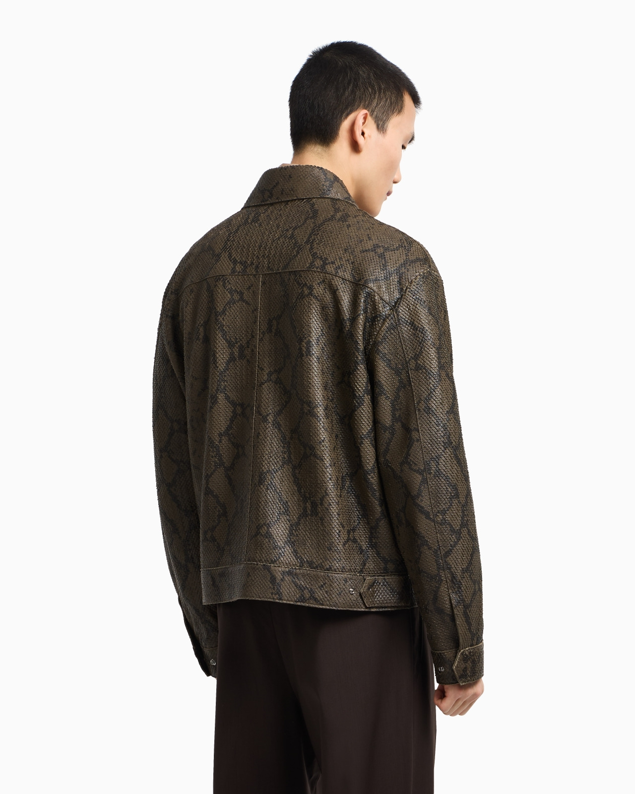 LAMBSKIN NAPPA LEATHER BLOUSON IN A PYTHON PRINT - 3