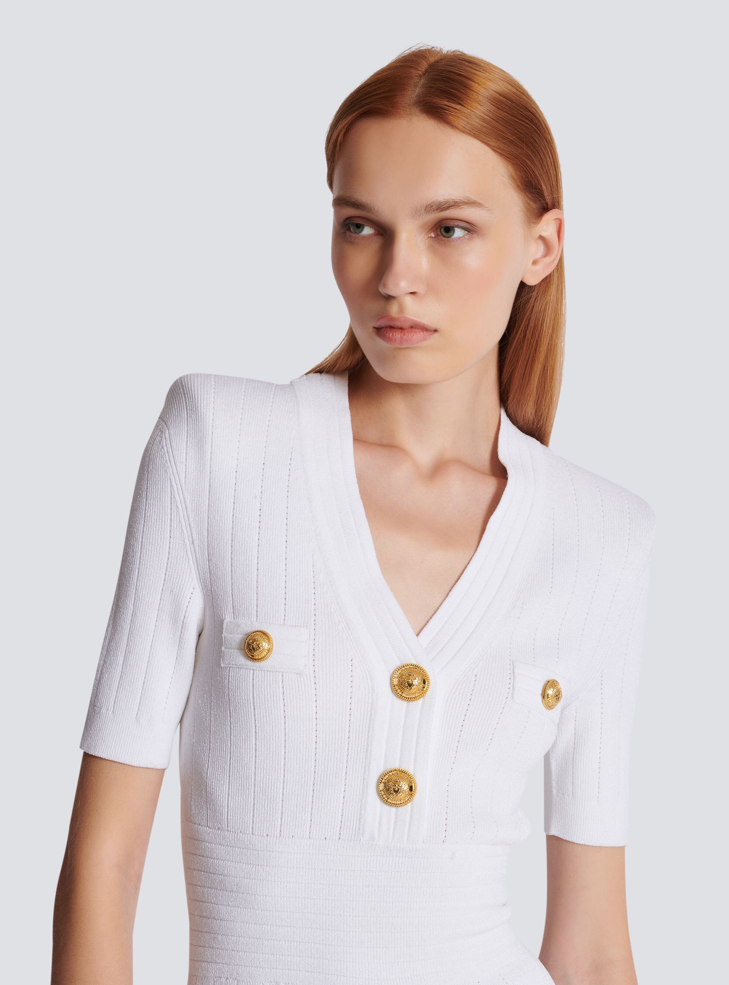 Knitted dress with buttons - 7