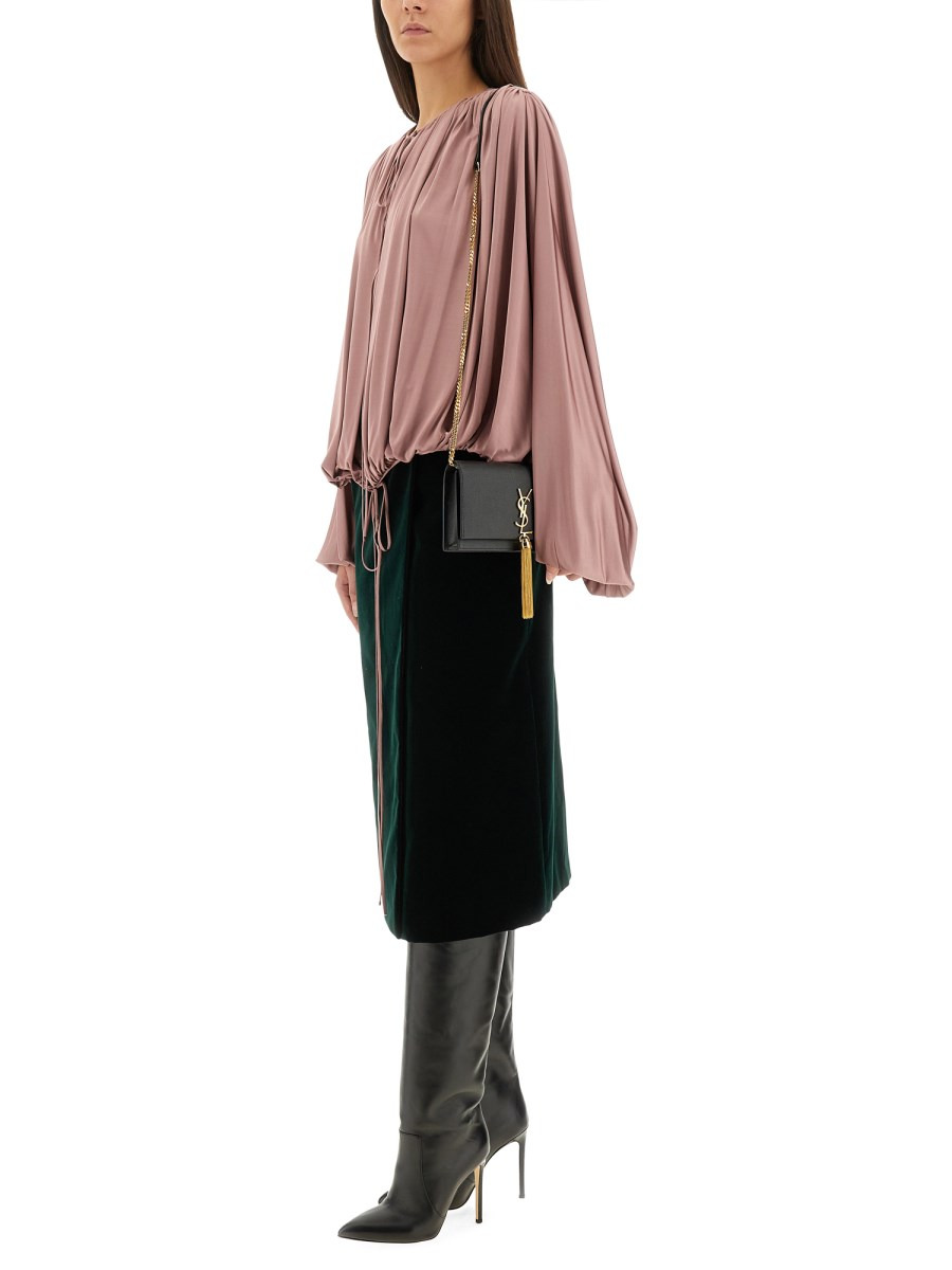 VISCOSE FLUID KNIT BLOUSE - 2