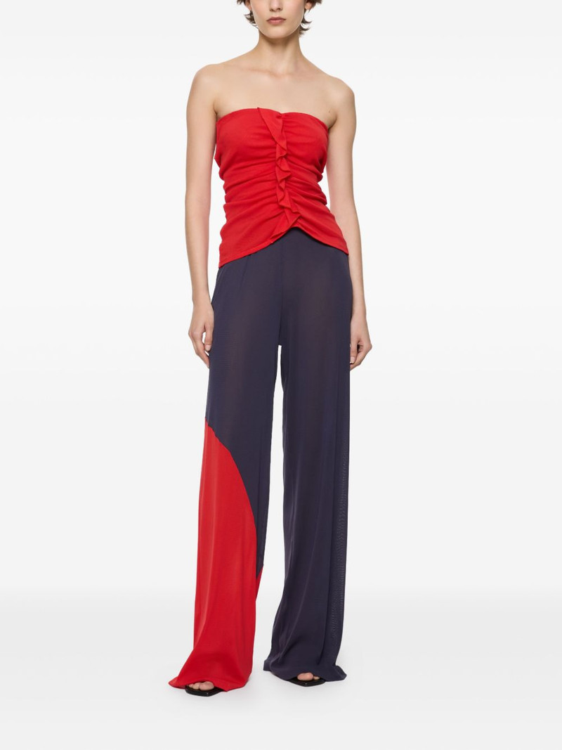 Paris Georgia ruffled strapless top outlook