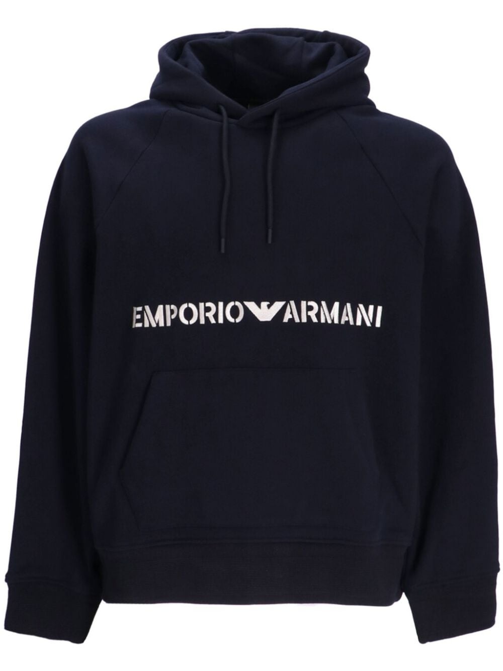 logo-embroidered cotton hoodie - 1