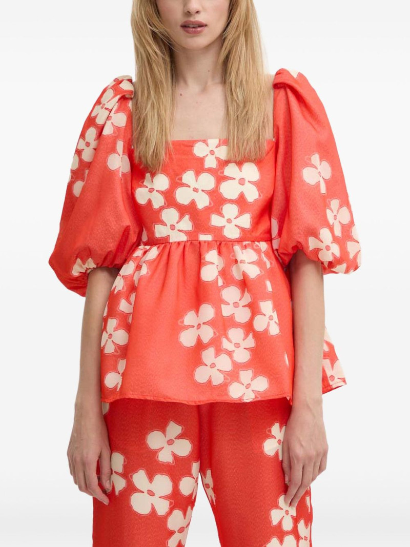 square-neck floral-pattern blouse 1