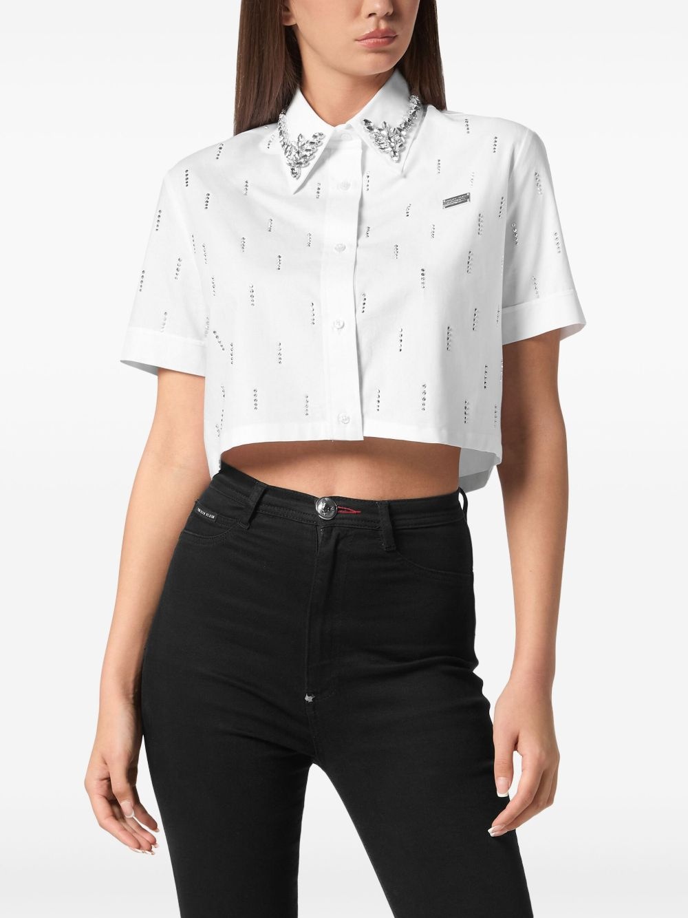 crystal-embellished shirt - 3