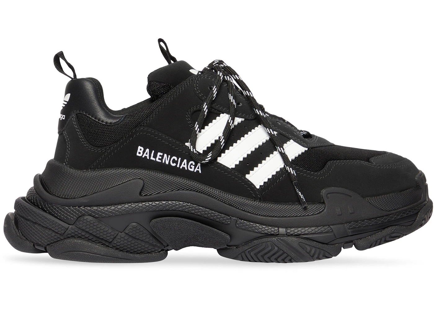 Balenciaga x adidas Triple S Black White (Women's) - 1