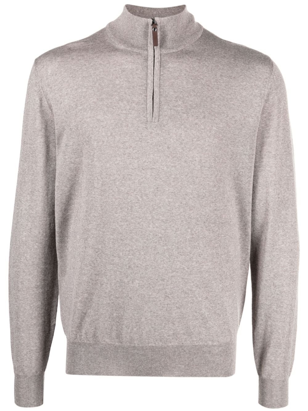 zip-detail merino jumper - 1