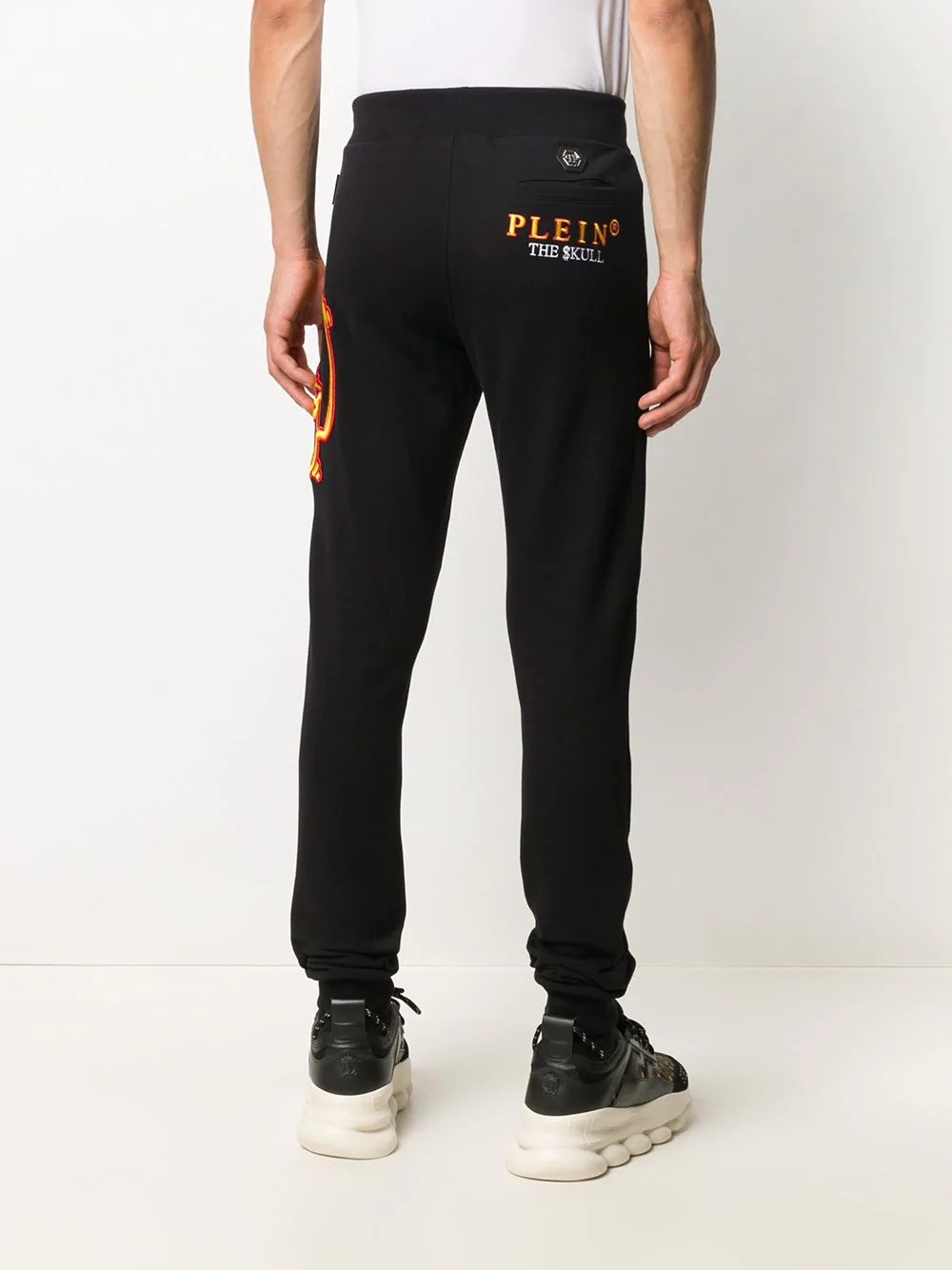 embroidered skull track pants - 4