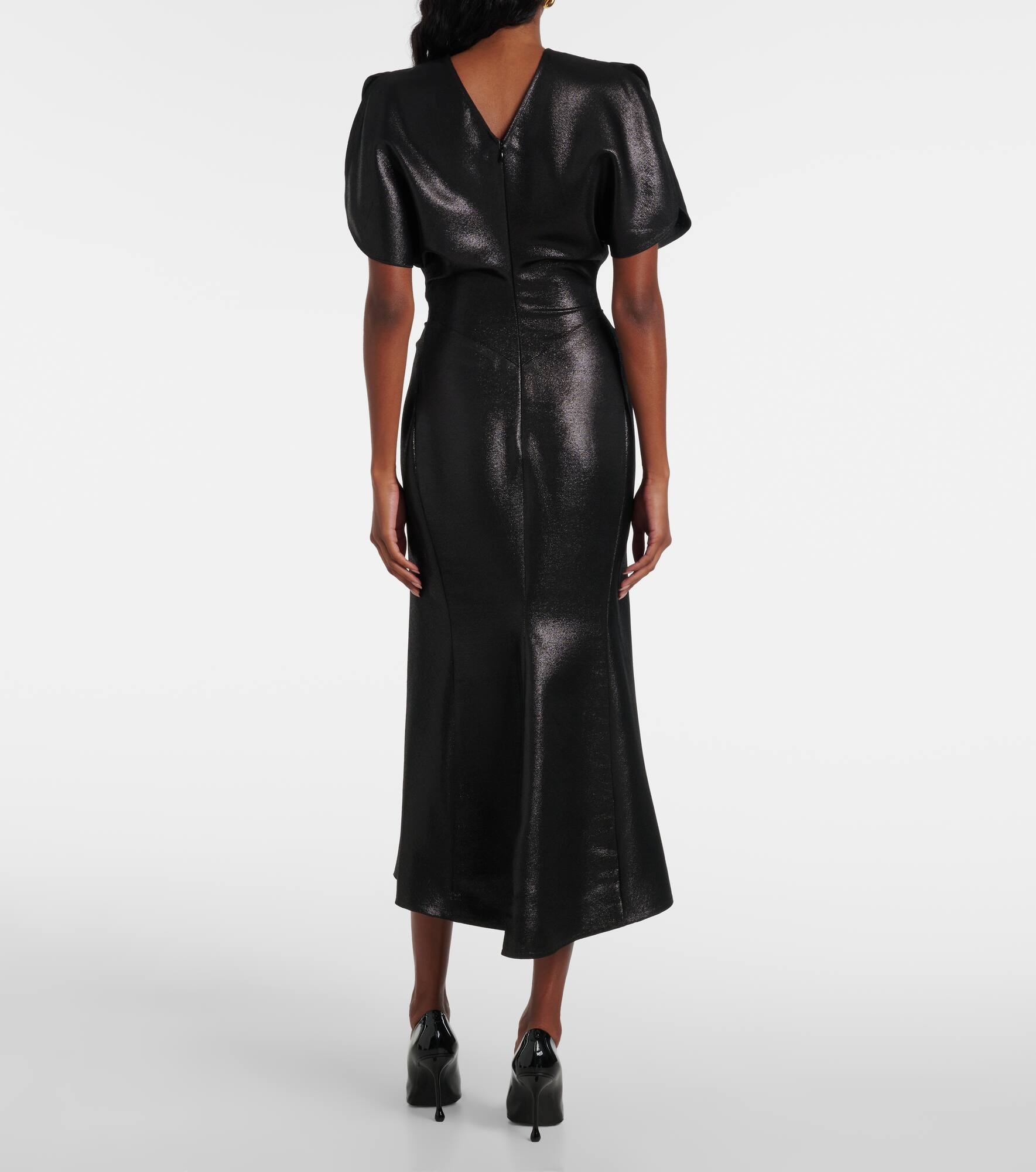 Gathered lamé midi dress - 3