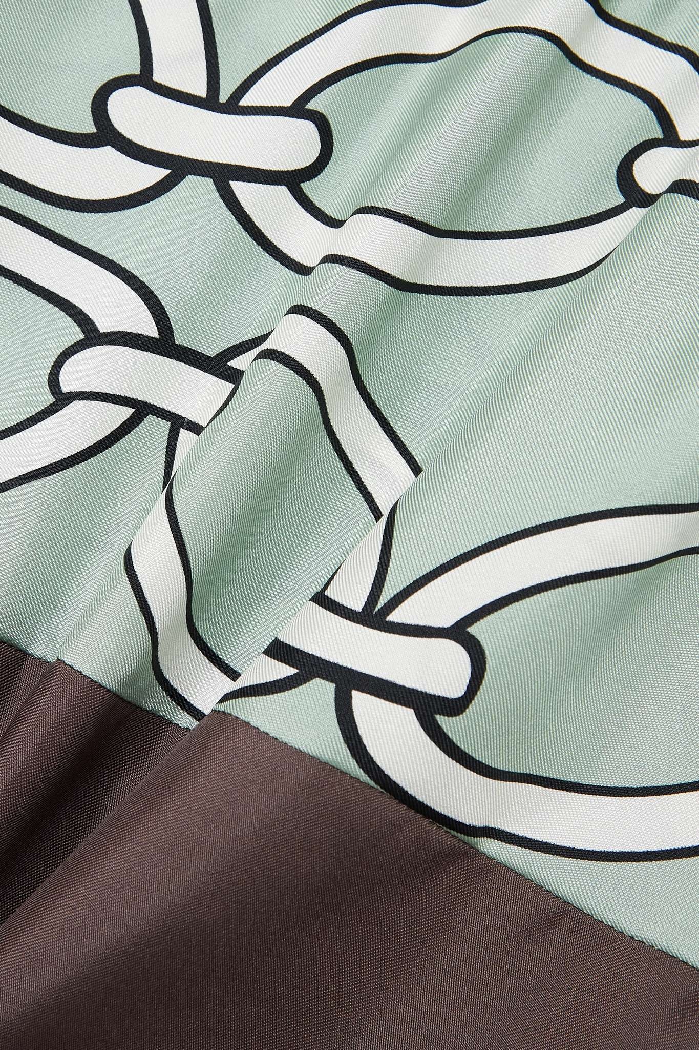 One-shoulder printed silk-twill midi dress - 4