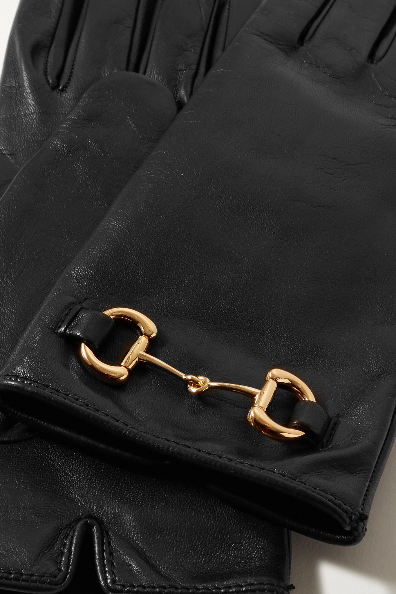 Horsebit-detailed leather gloves - 3