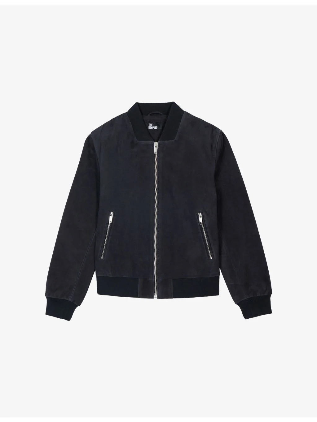 Zipped-Pocket Suede Bomber Jacket - 1