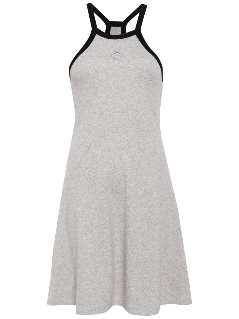 logo-embroidered ribbed minidress - 1