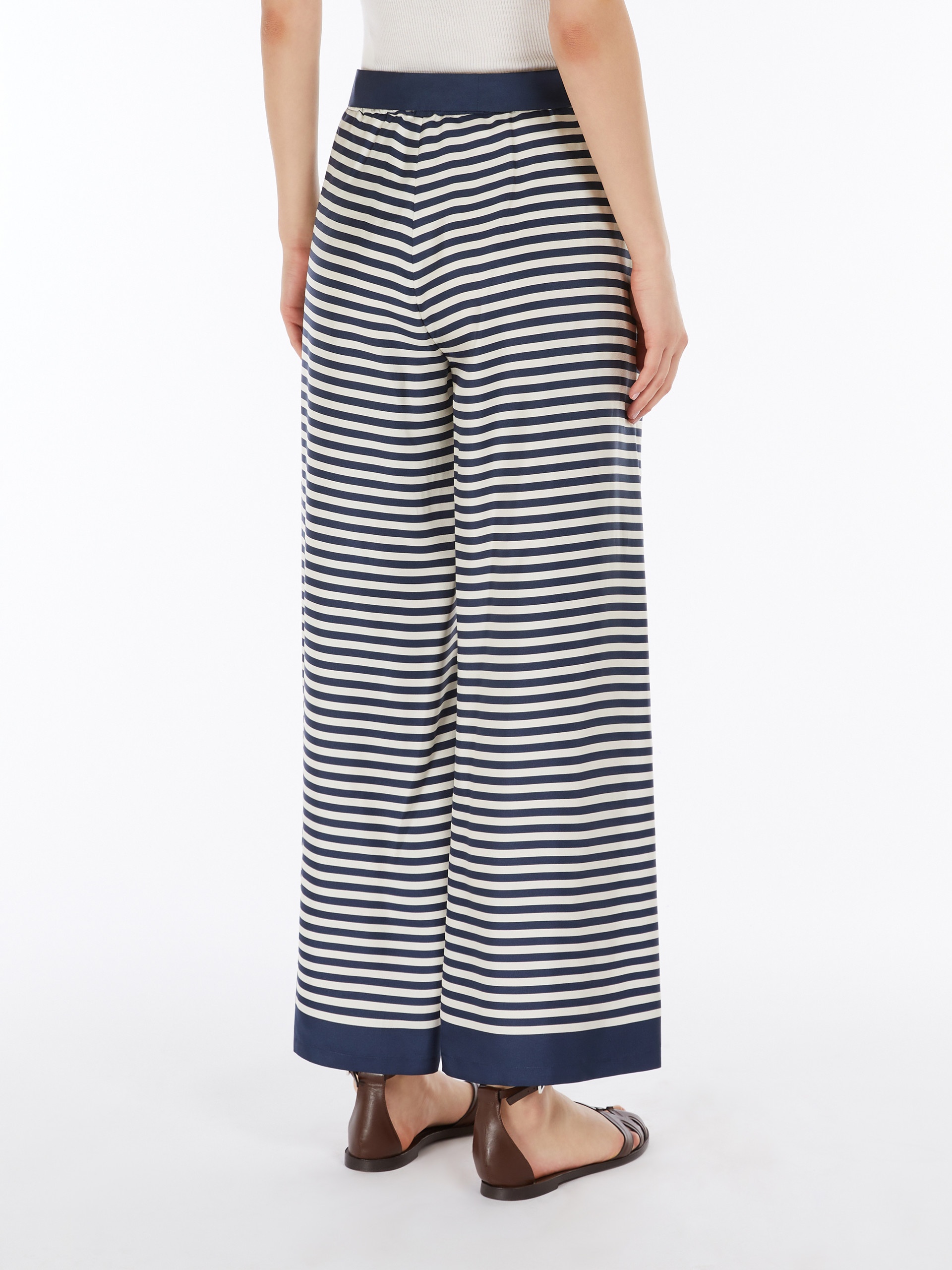 NINE Printed silk belted trousers - 4
