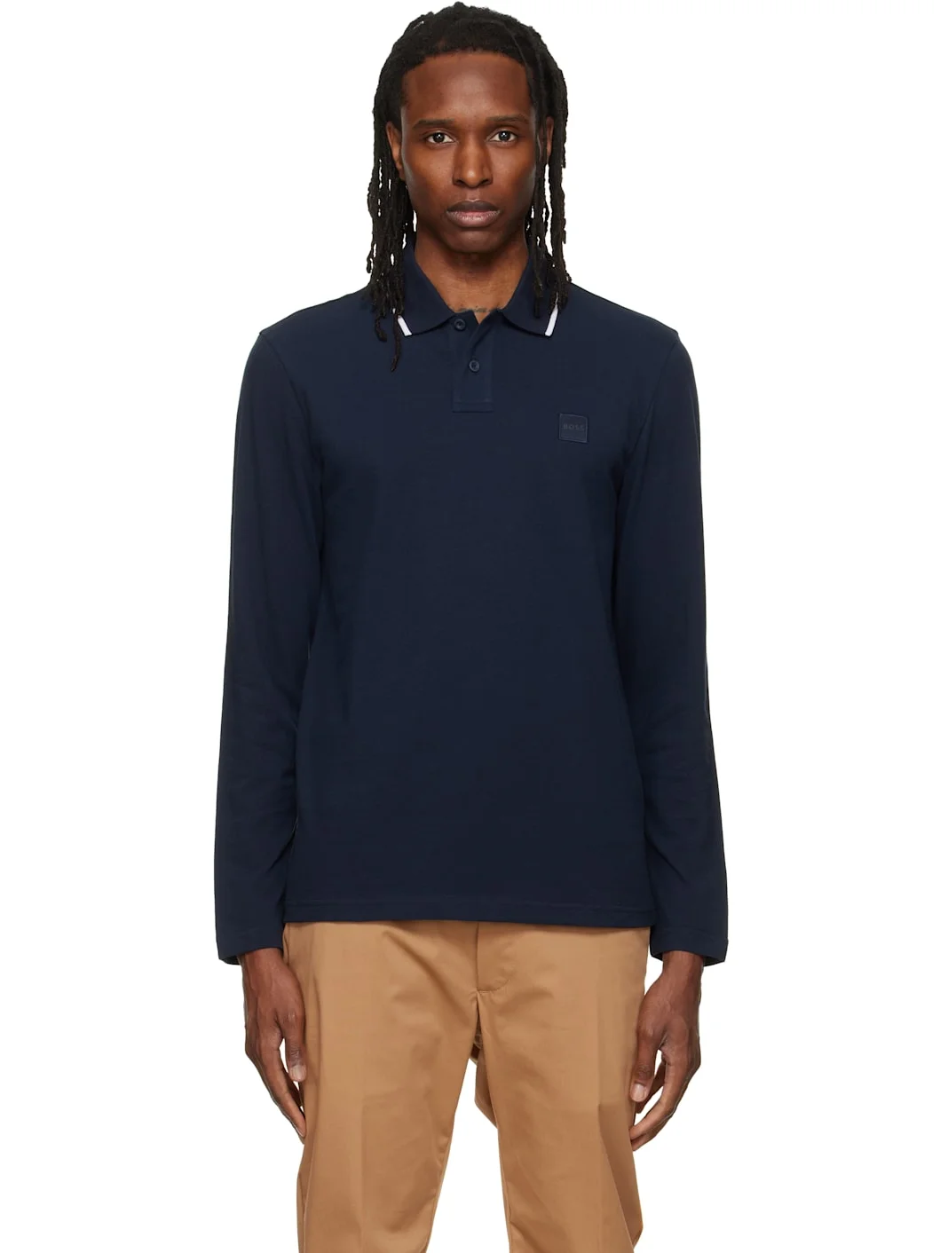 Navy Logo Patch Polo - 1