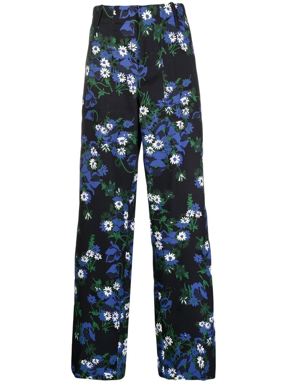 all-over floral-print trousers - 1