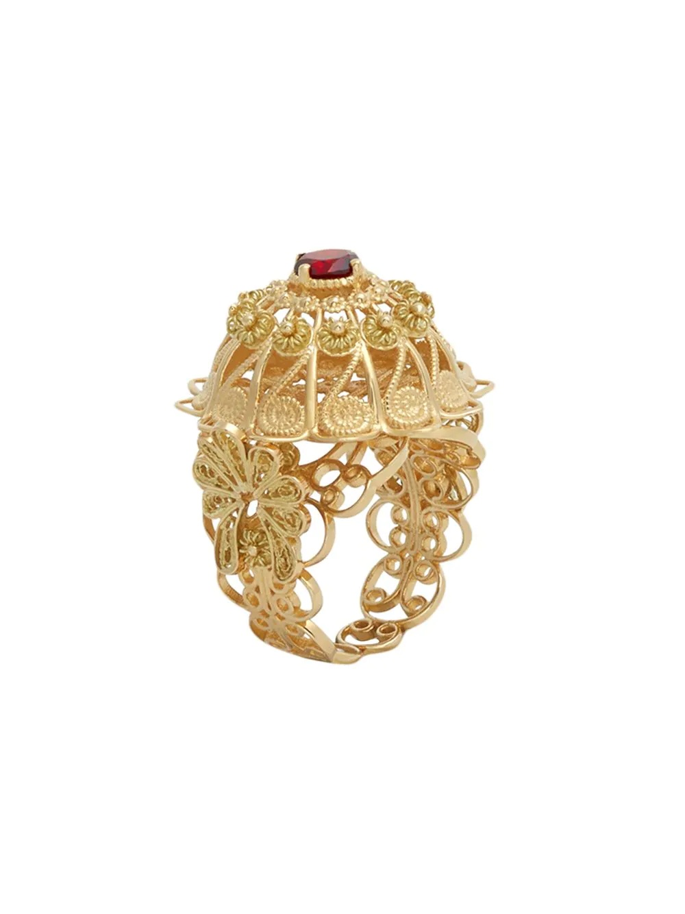 18kt yellow gold Pizzo rhodolite garnet ring - 2