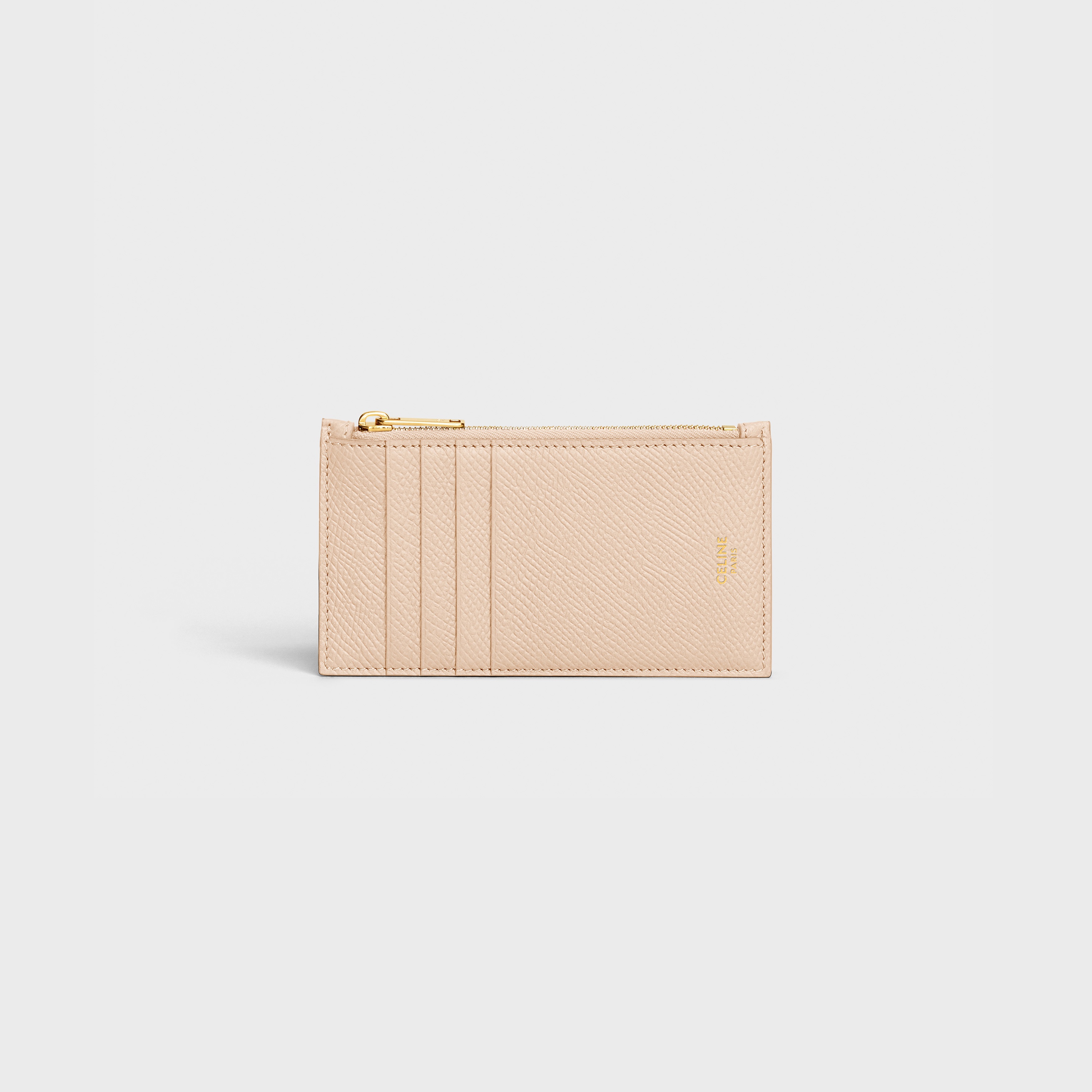 Zipped compact card holder in Grained calfskin - 1