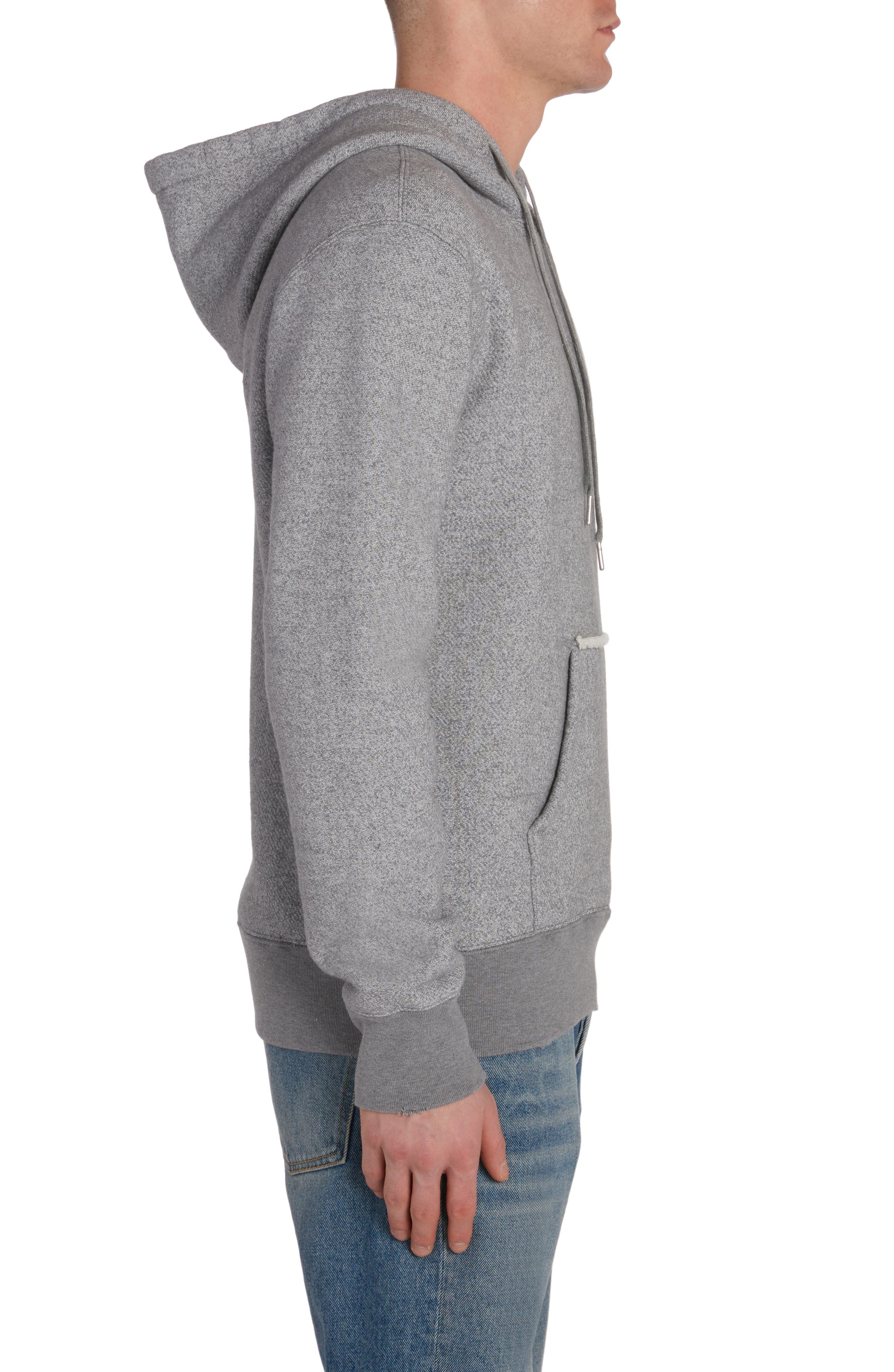 Golden Goose Journey Mélagne Cotton Blend Hoodie in Grey Melange/Heritage White at Nordstrom - 3