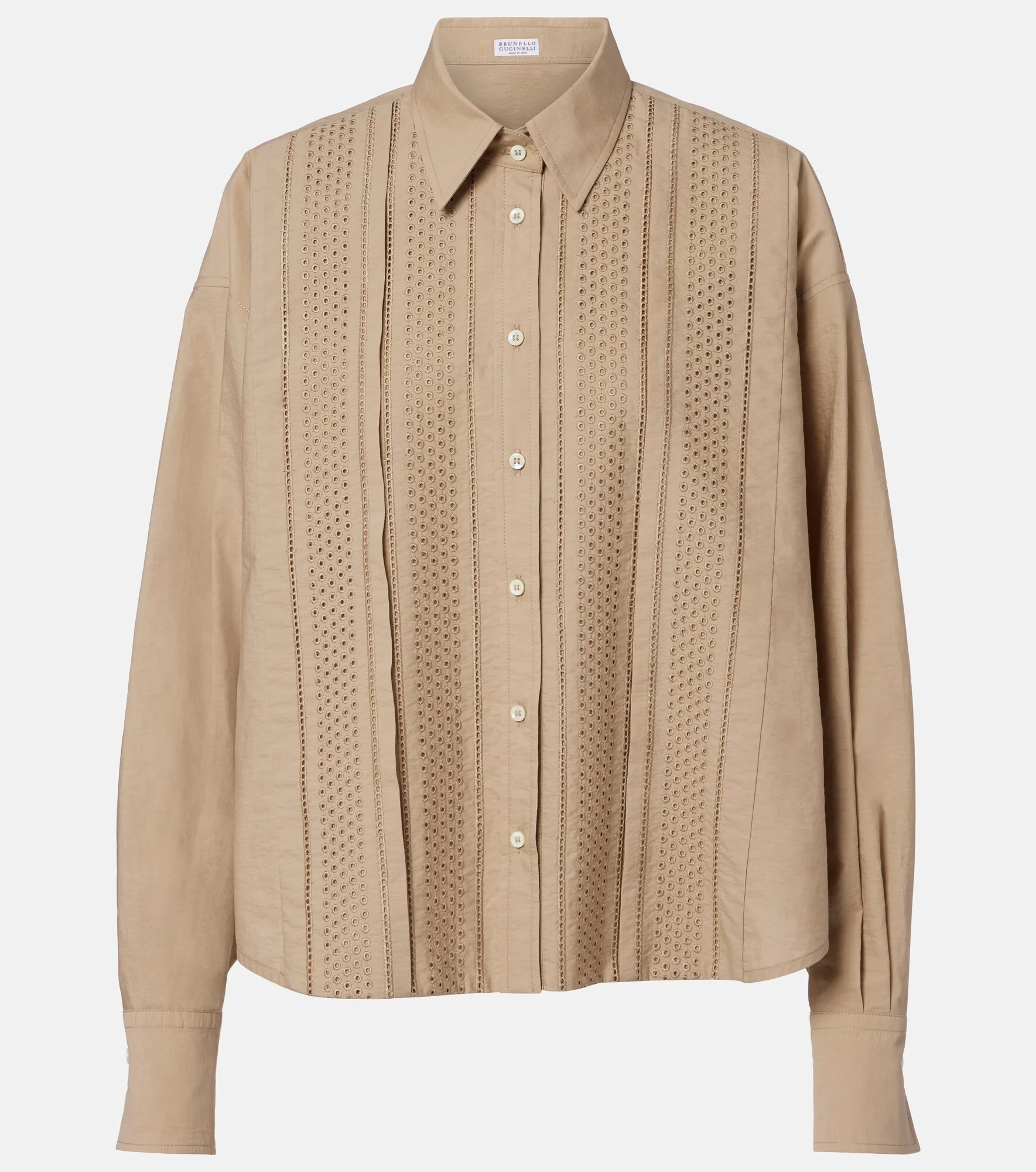 Embroidered cotton-blend shirt - 1