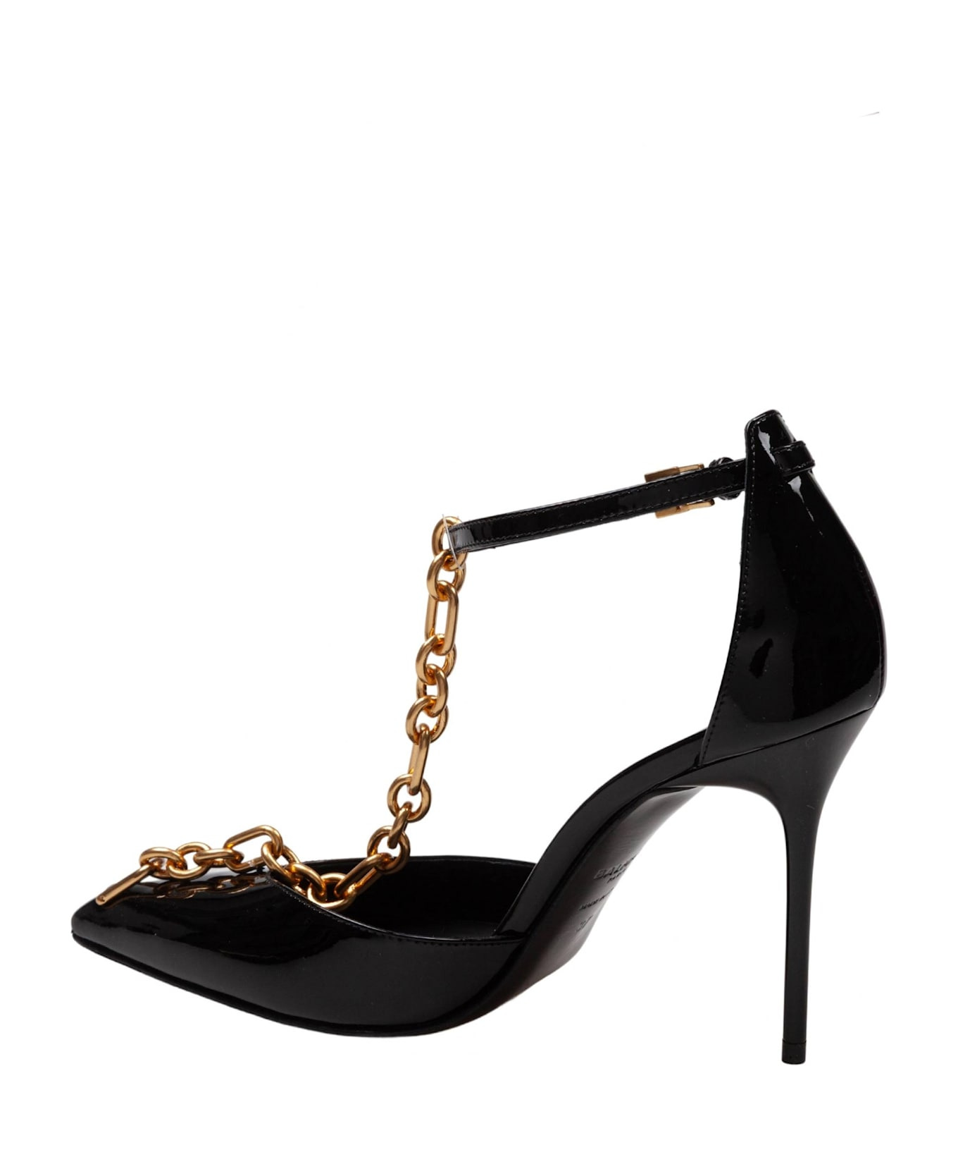 Balmain Sync Patent Leather Pumps, Black - 4
