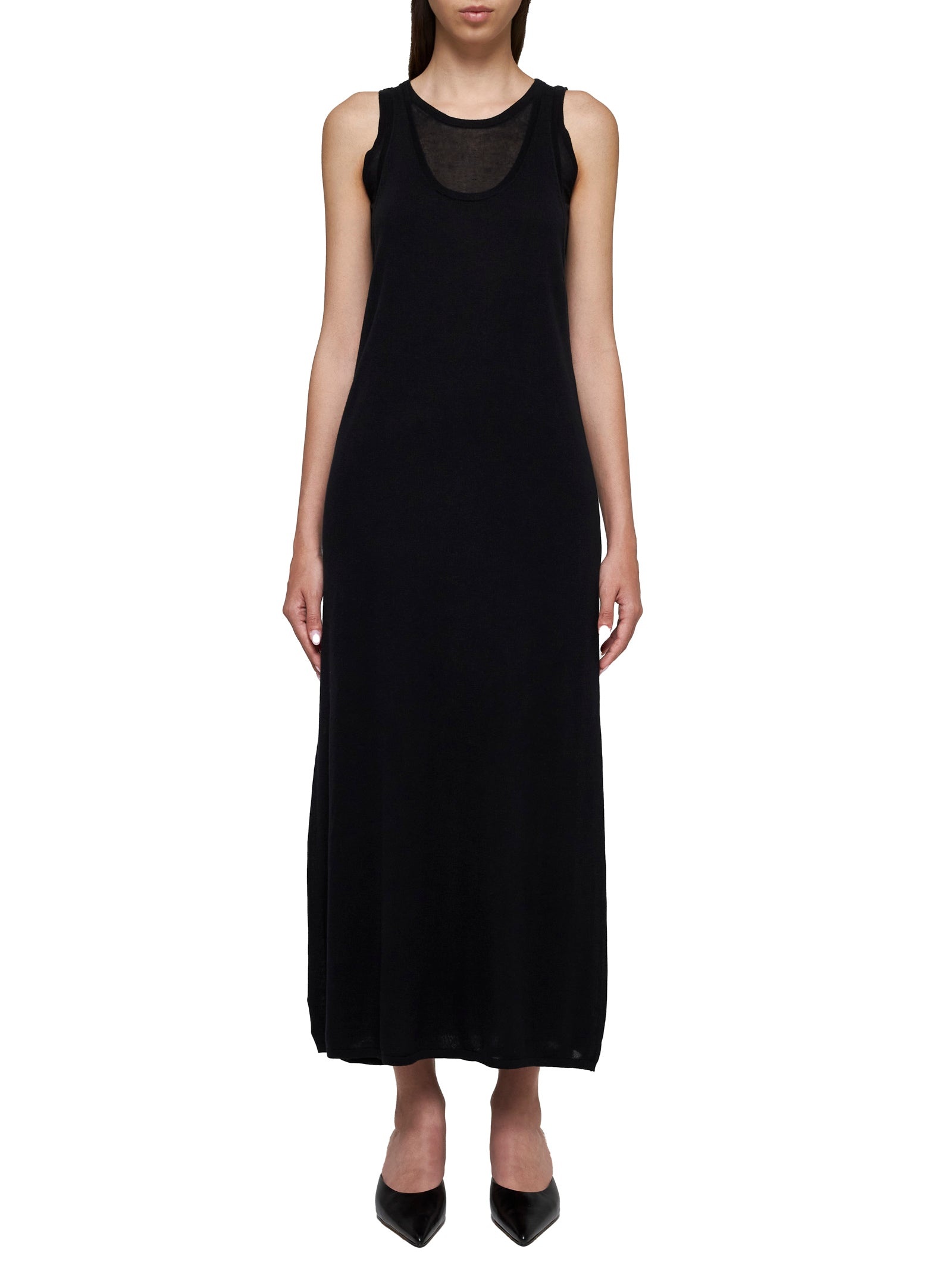 Layered knit tank long dress - 2