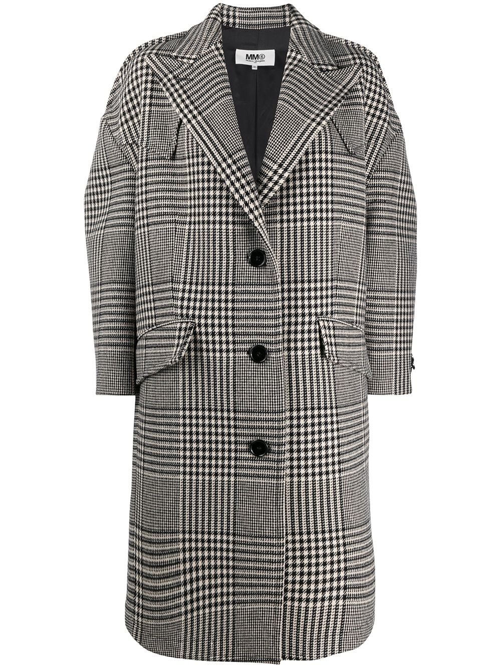 oversized Prince of Wales check coat - 1