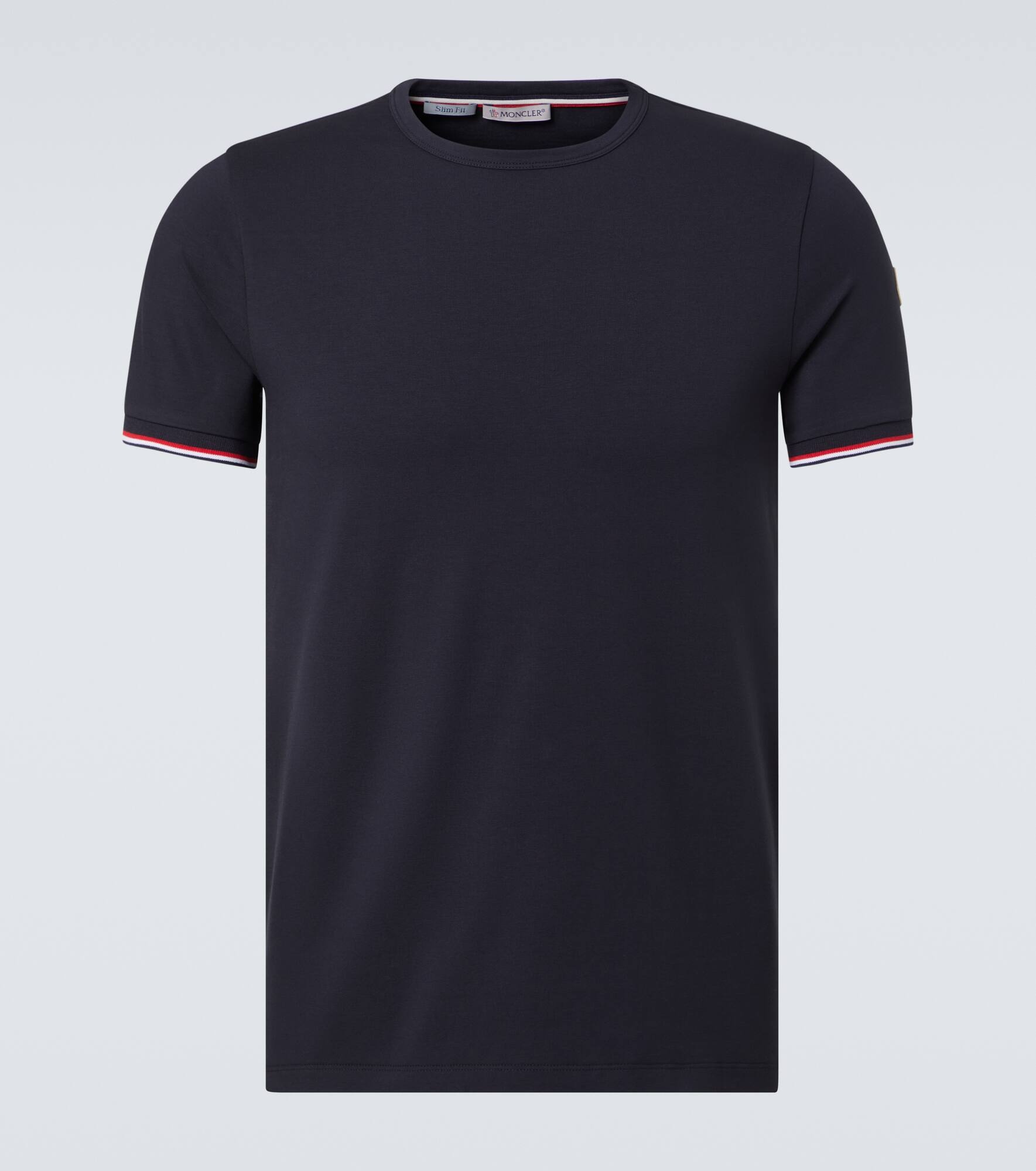 Tricolor cotton-blend jersey T-shirt - 1