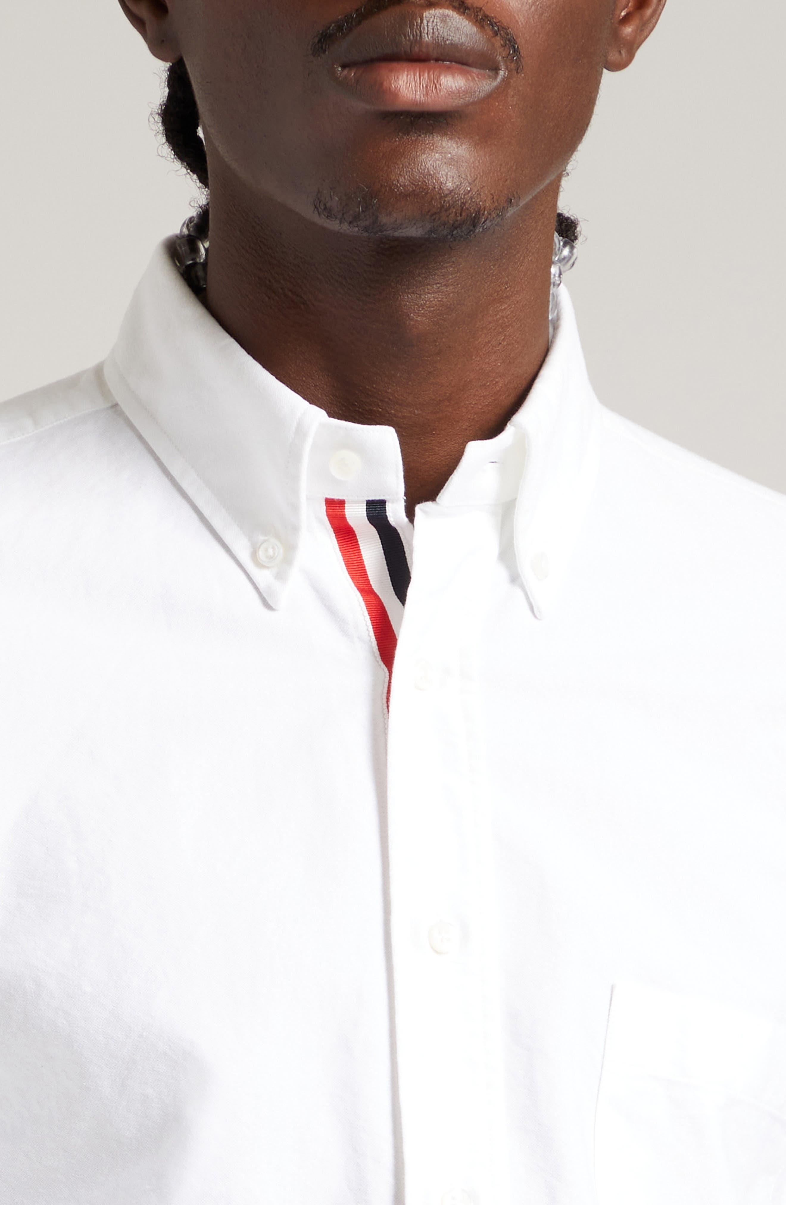 Thom Browne Men's Classic Fit Cotton Button-Down Shirt in White at Nordstrom - 4