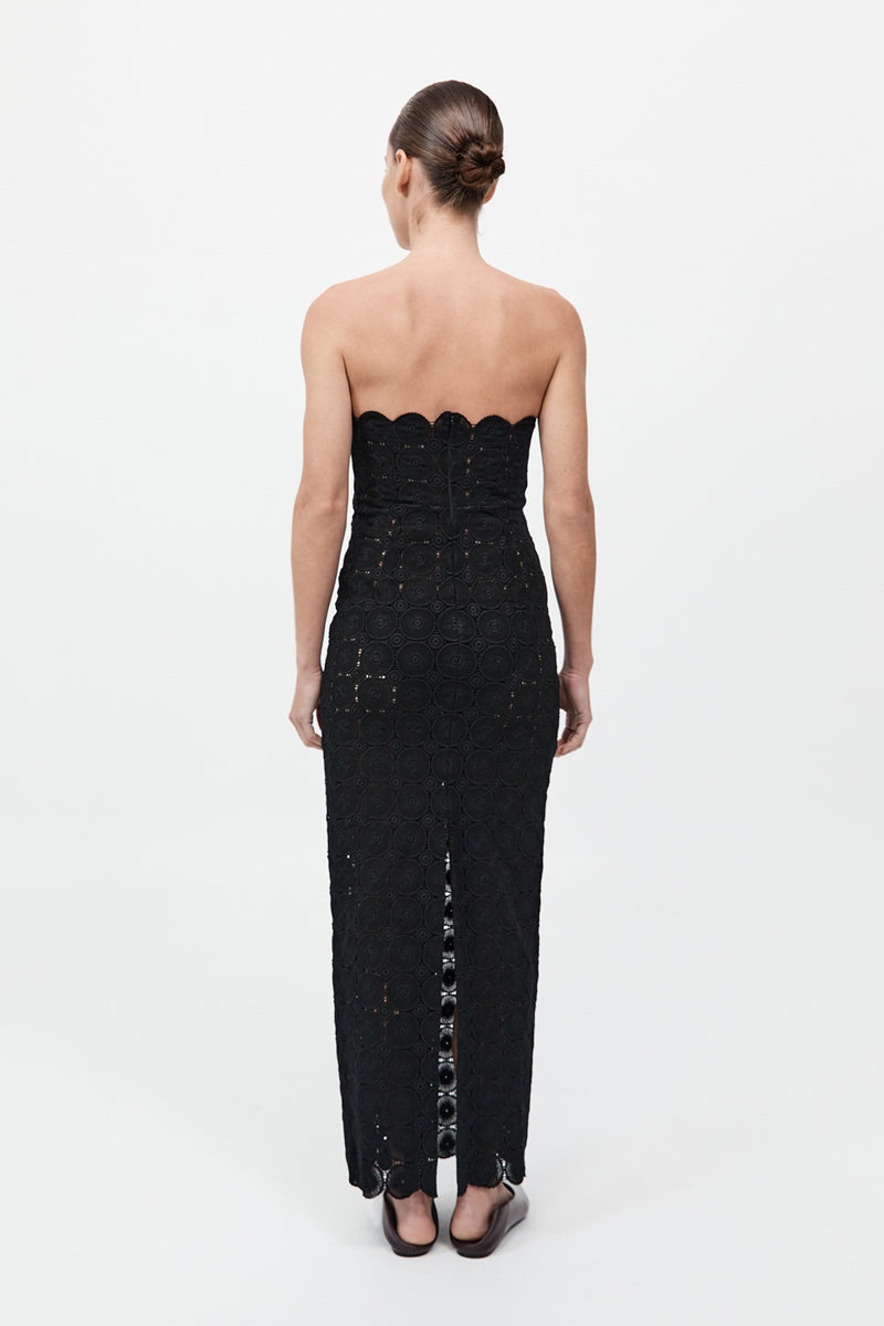 Doily Column Dress - Black - 6