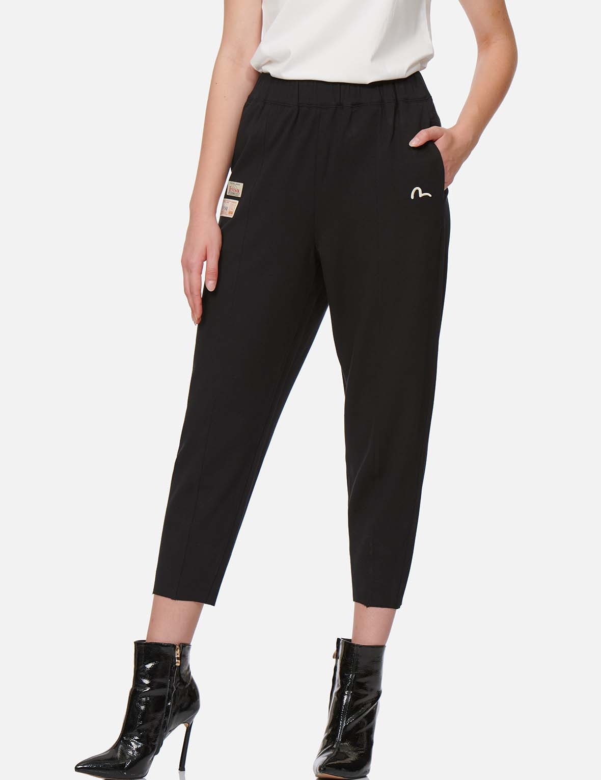 SEAGULL AND KAMON EMBROIDERED  INTERLOCK PANTS - 4