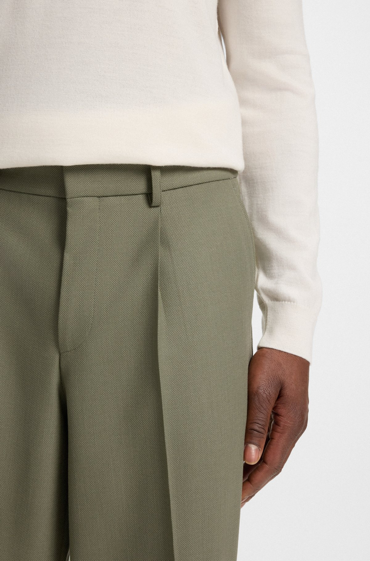 RELAXED-FIT TROUSERS IN MACHINE-WASHABLE STRETCH FABRIC - 5