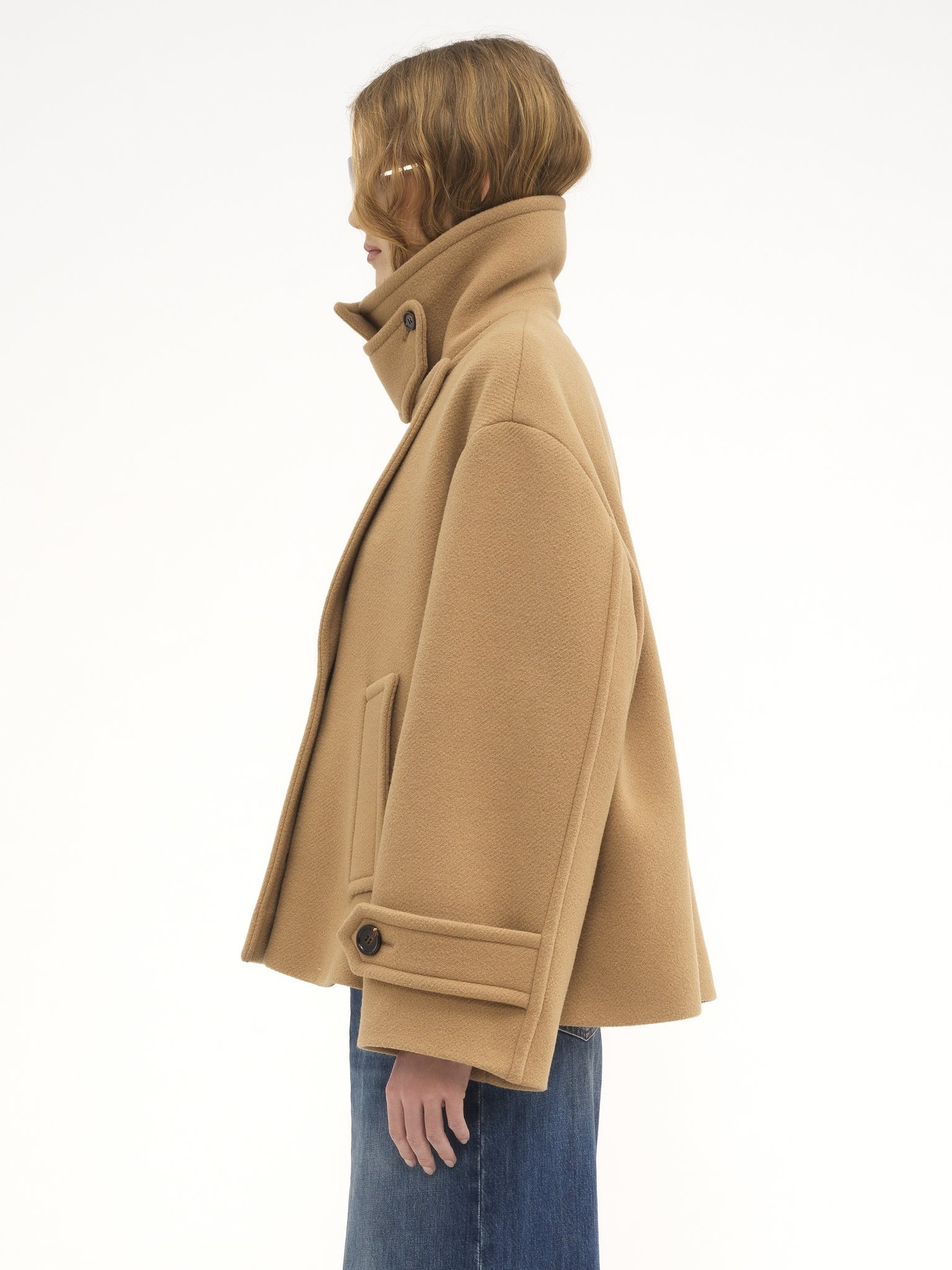 OVERSIZED SHORT COAT IN WOOL - 8