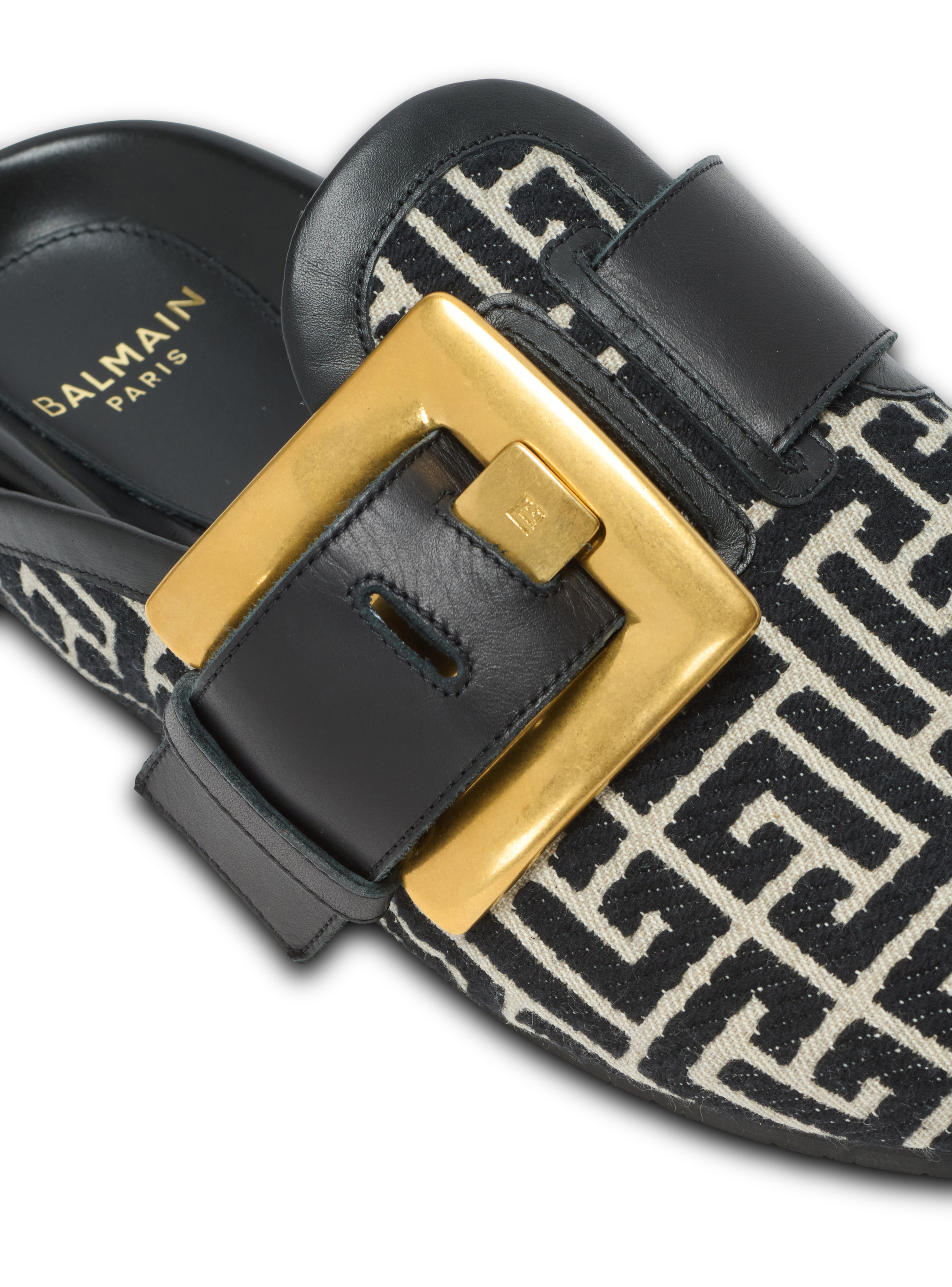 Anthem mules in jacquard canvas with PB monogram - 7
