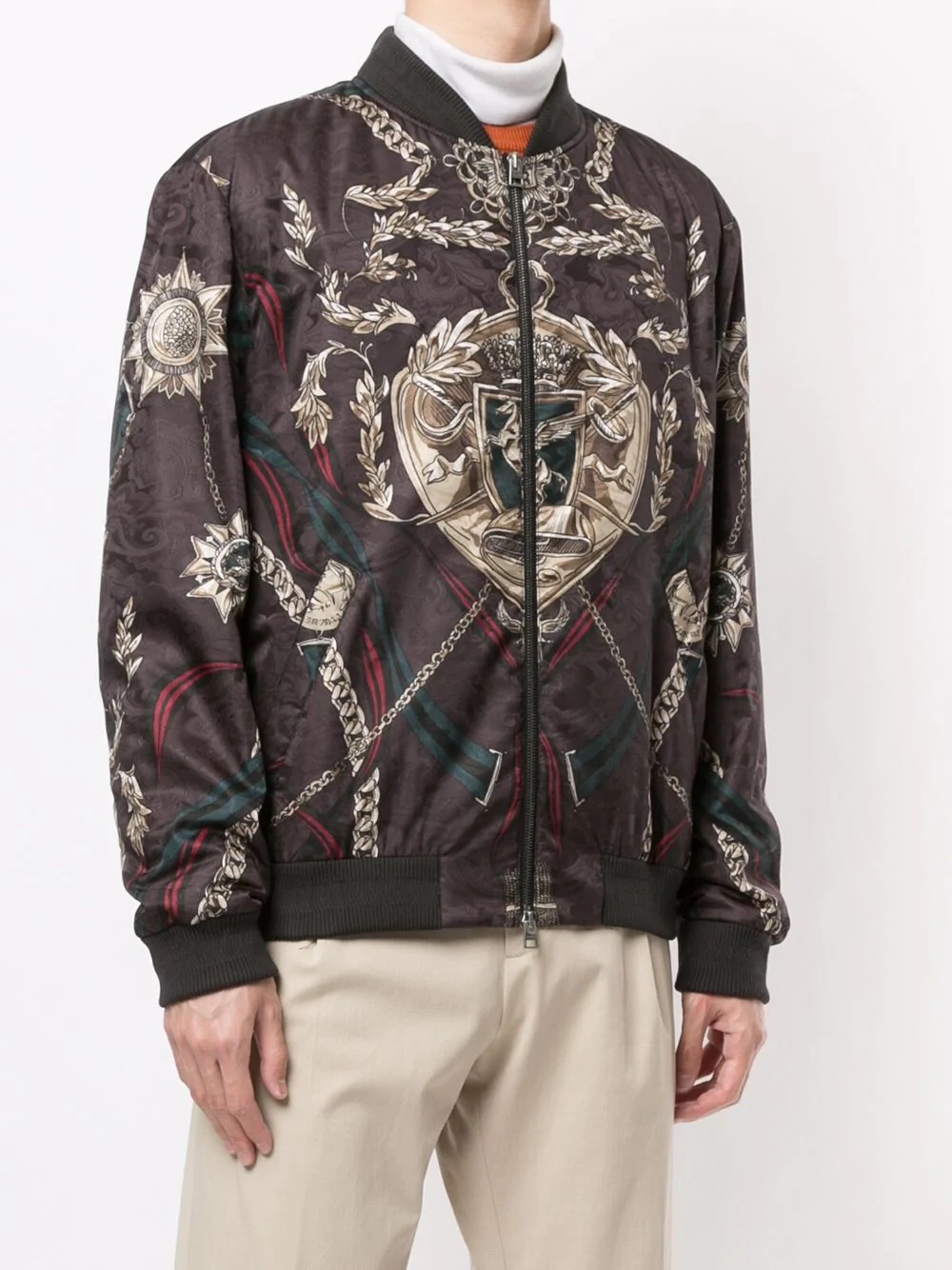 graphic print bomber jacket - 3