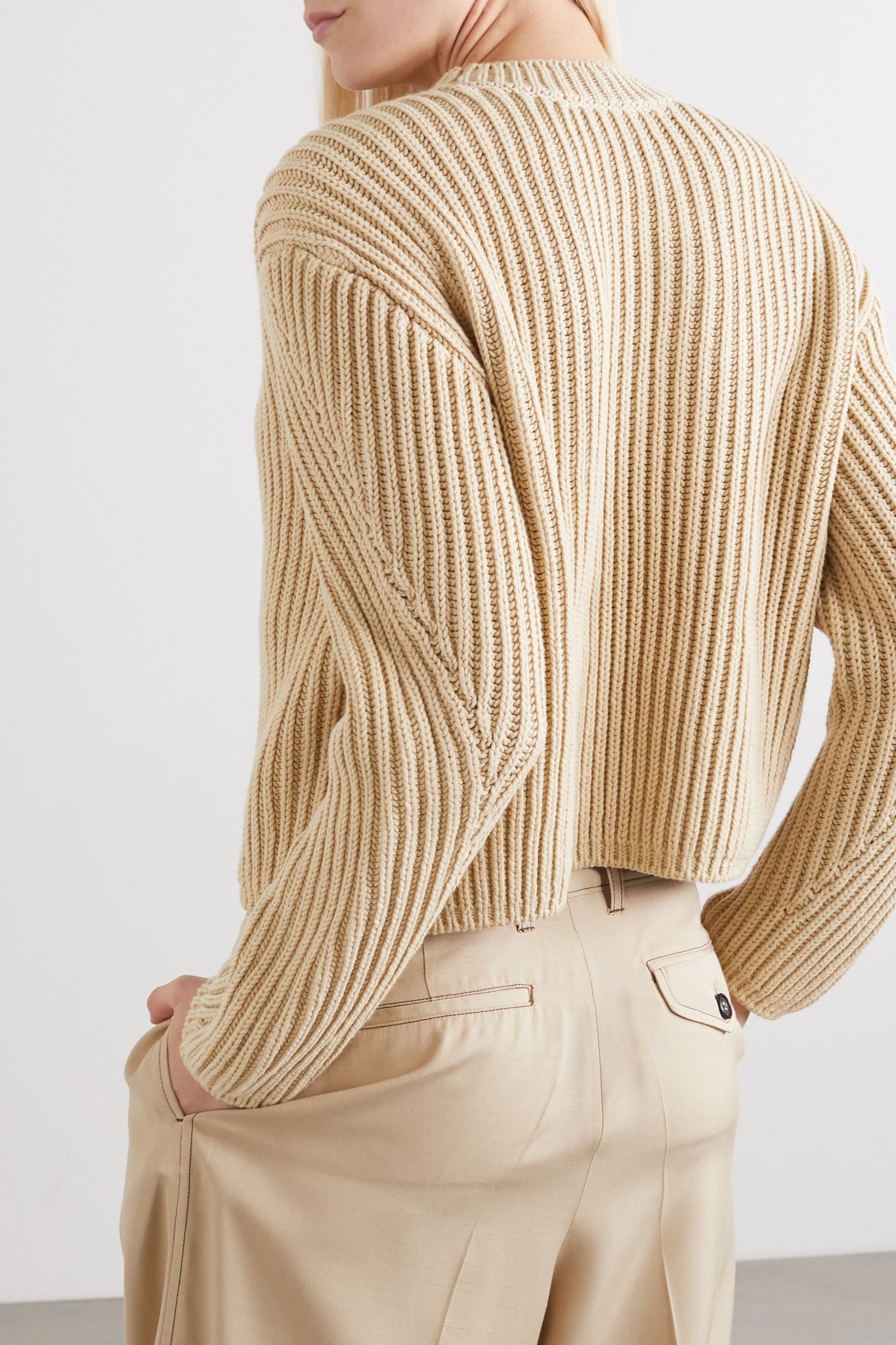 Ribbed cotton-blend sweater  - 4