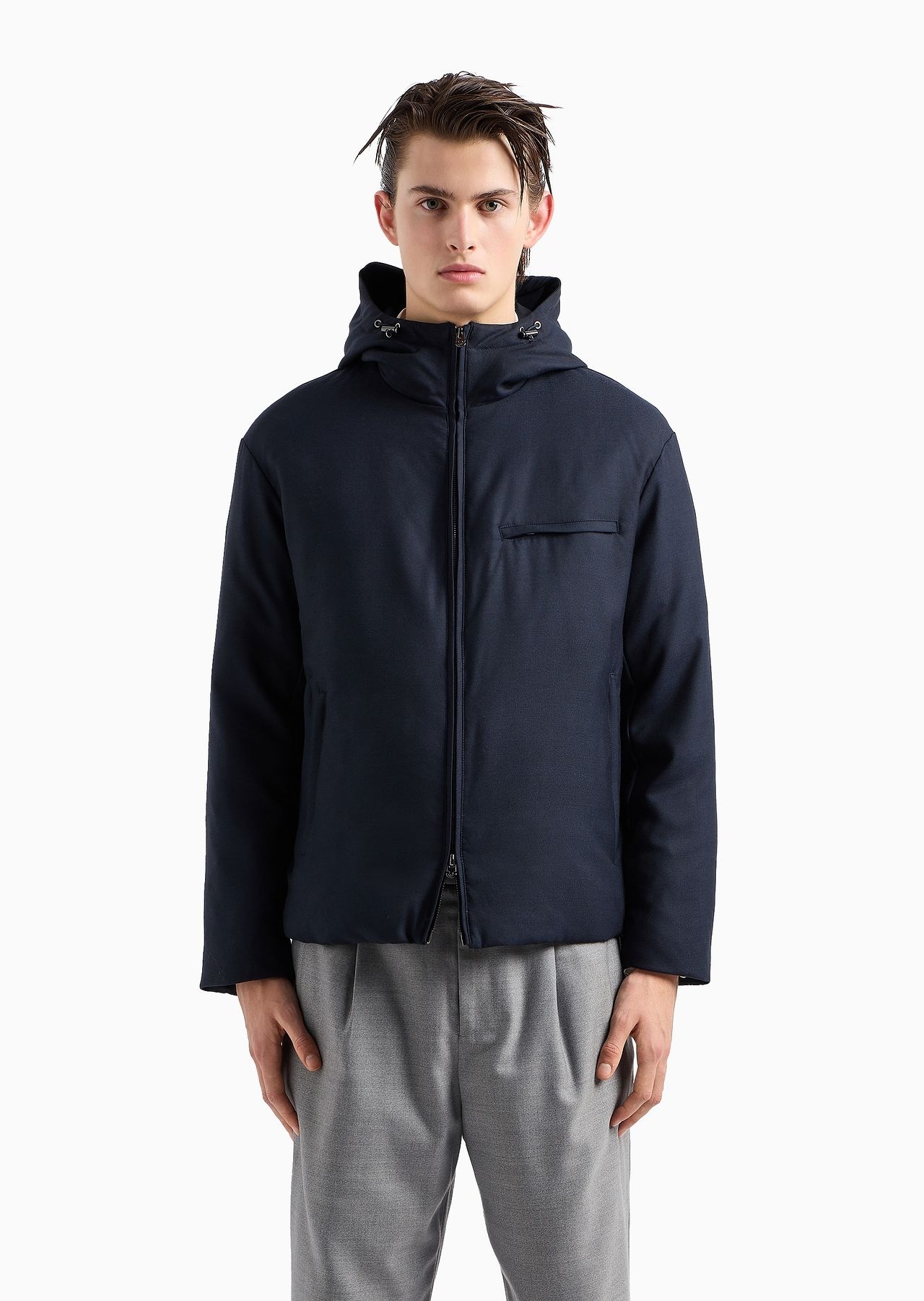 Travel Essentials hooded full-zip blouson in a water-resistant virgin-wool blend - 2