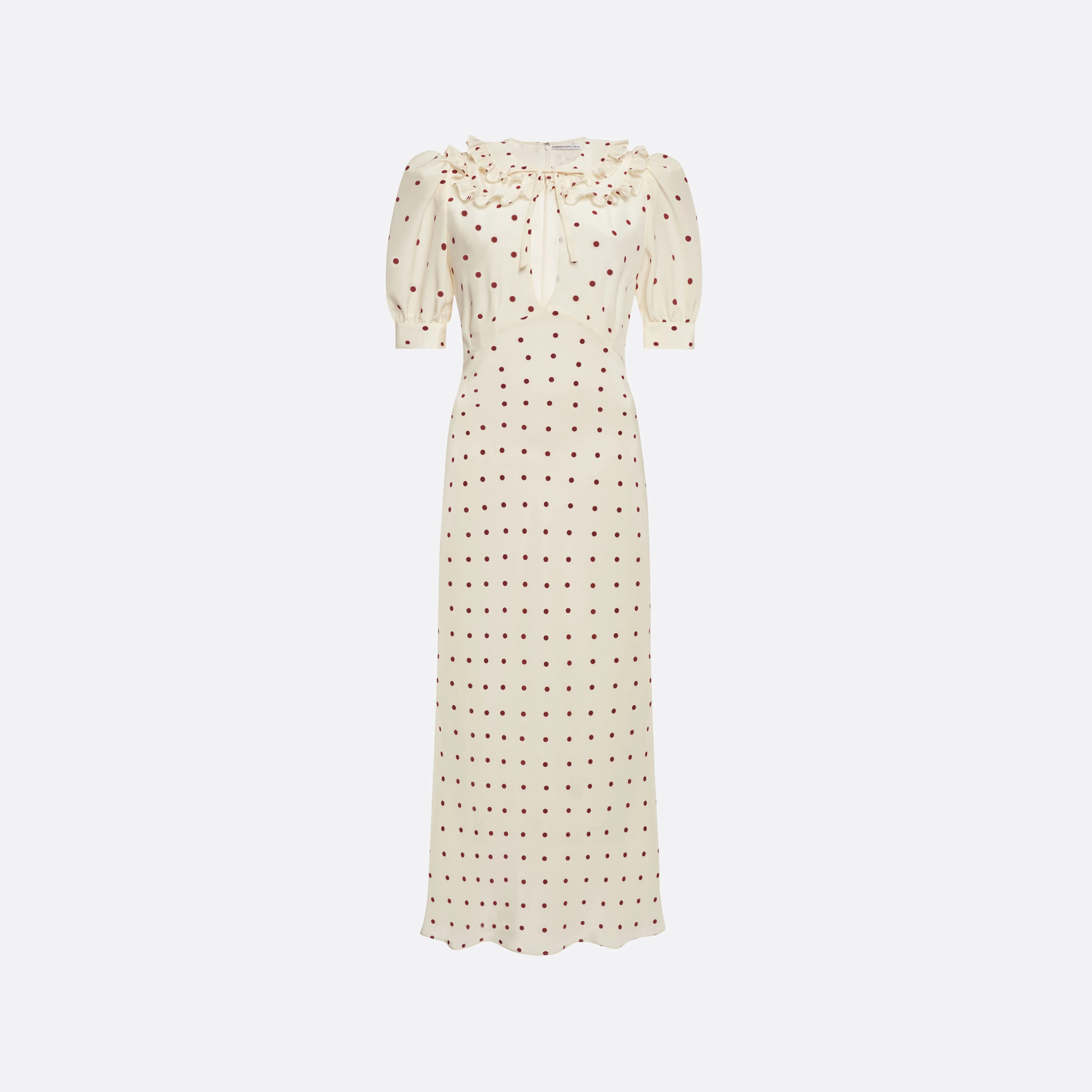 POLKA-DOT SILK DRESS WITH DOUBLE COLLAR - 1