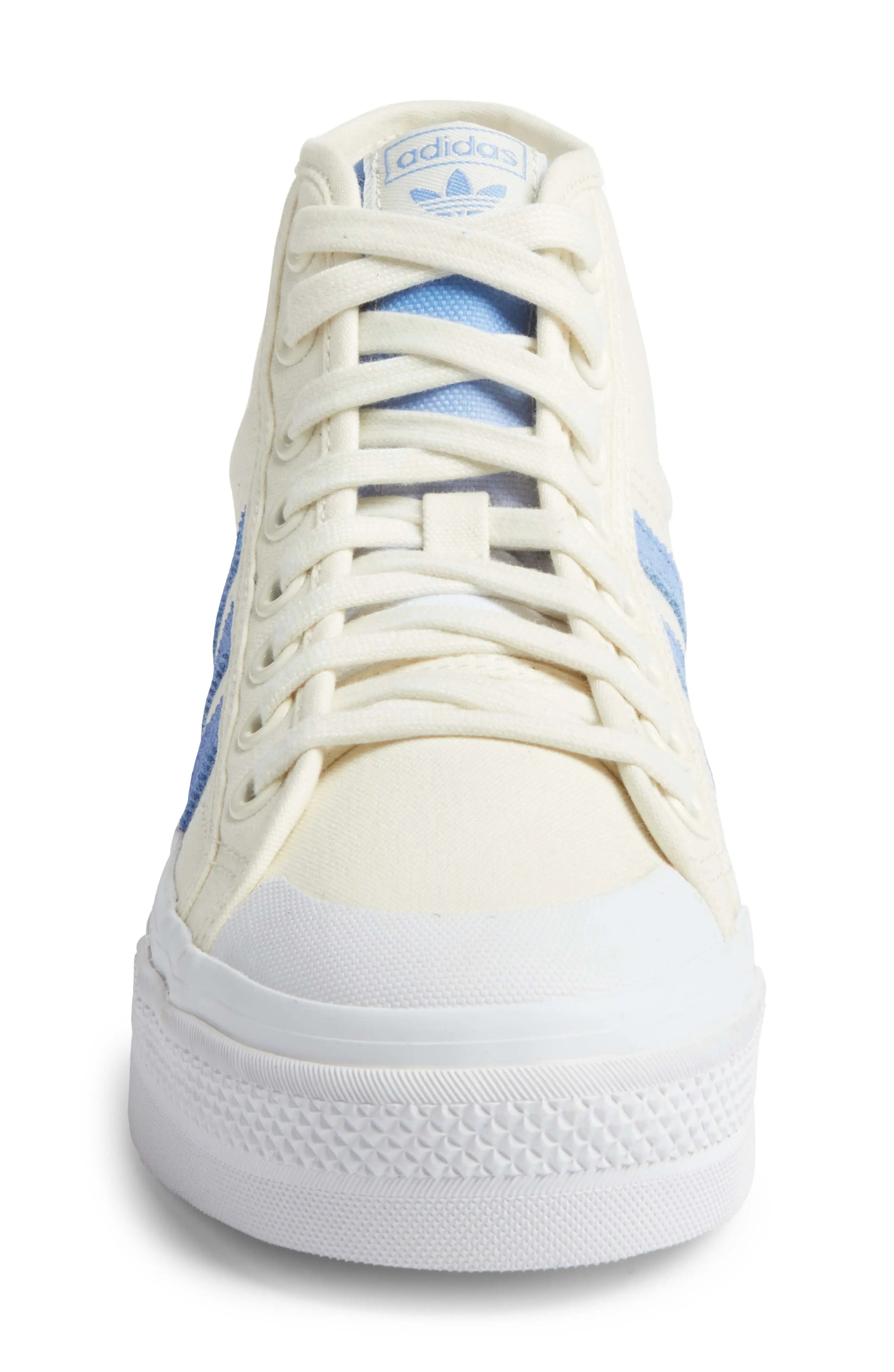 Nizza Mid Platform High Top Sneaker in White/Blue /White - 4