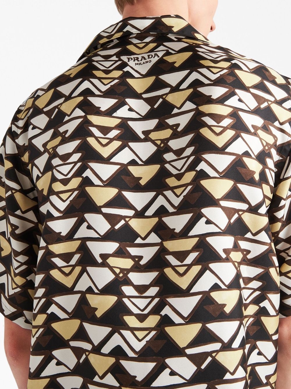 triangle-print silk shirt - 5