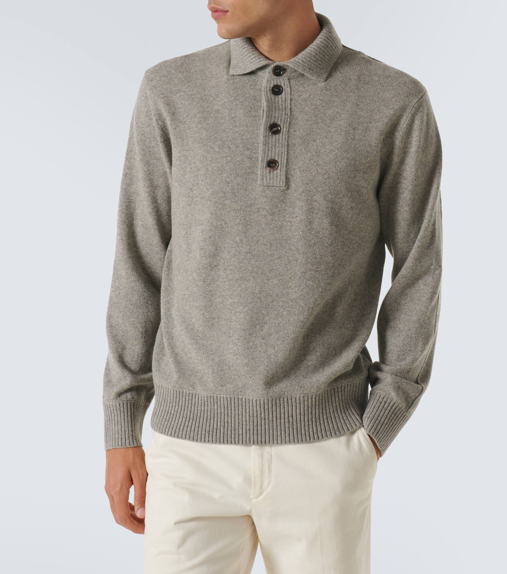 Wool and cashmere polo sweater - 3