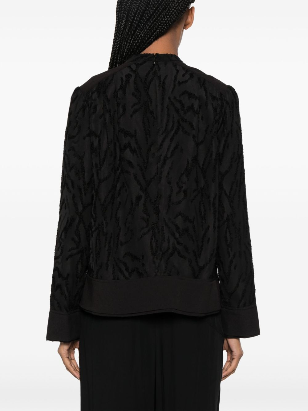 Shadow Vines mock-neck jacquard blouse - 4