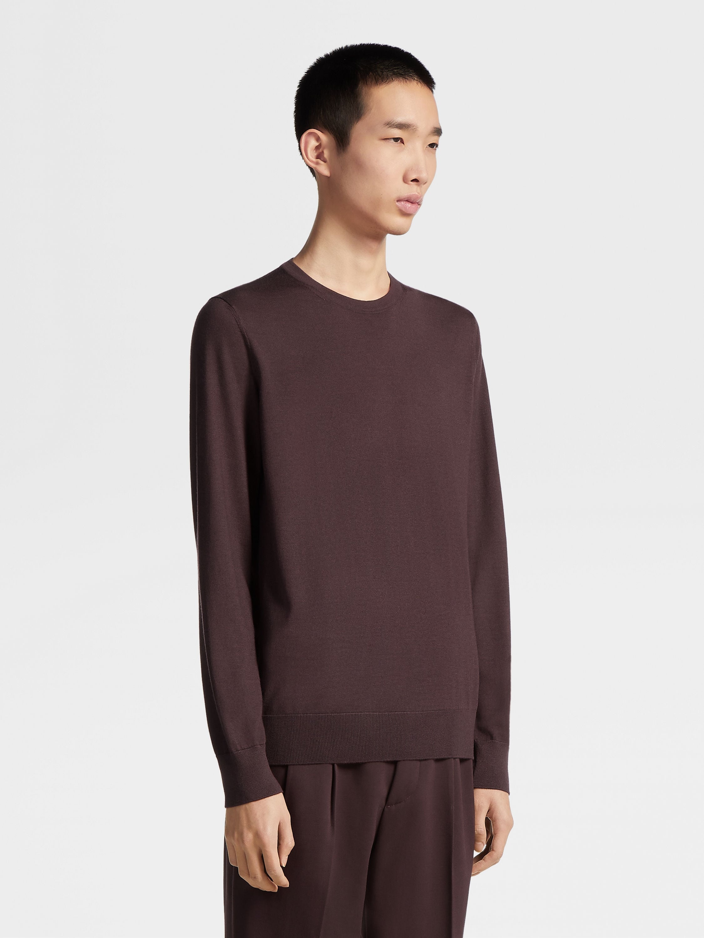 DARK BURGUNDY CASHSETA CREWNECK - 2