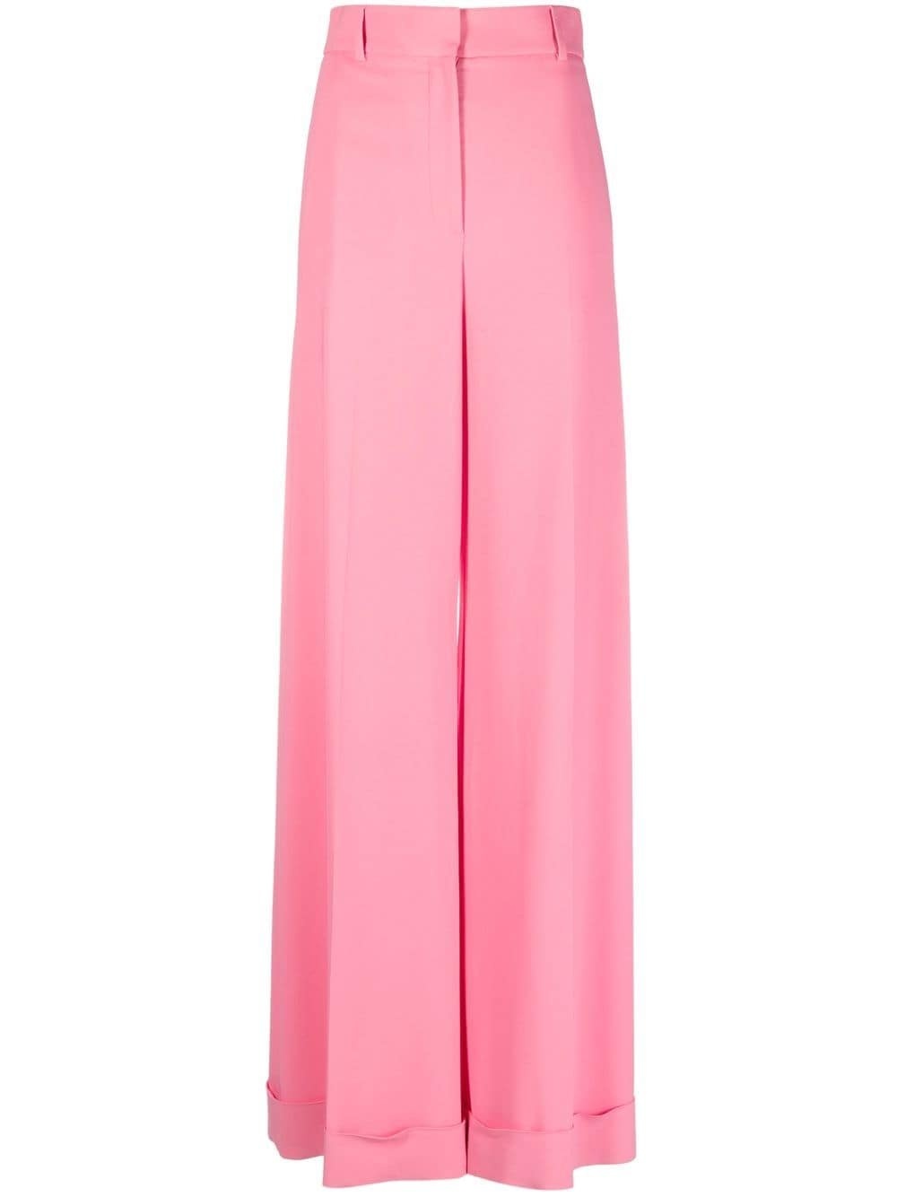 high-waisted palazzo trousers - 1