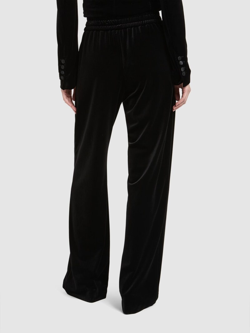 Stretch velvet flared pants - 3