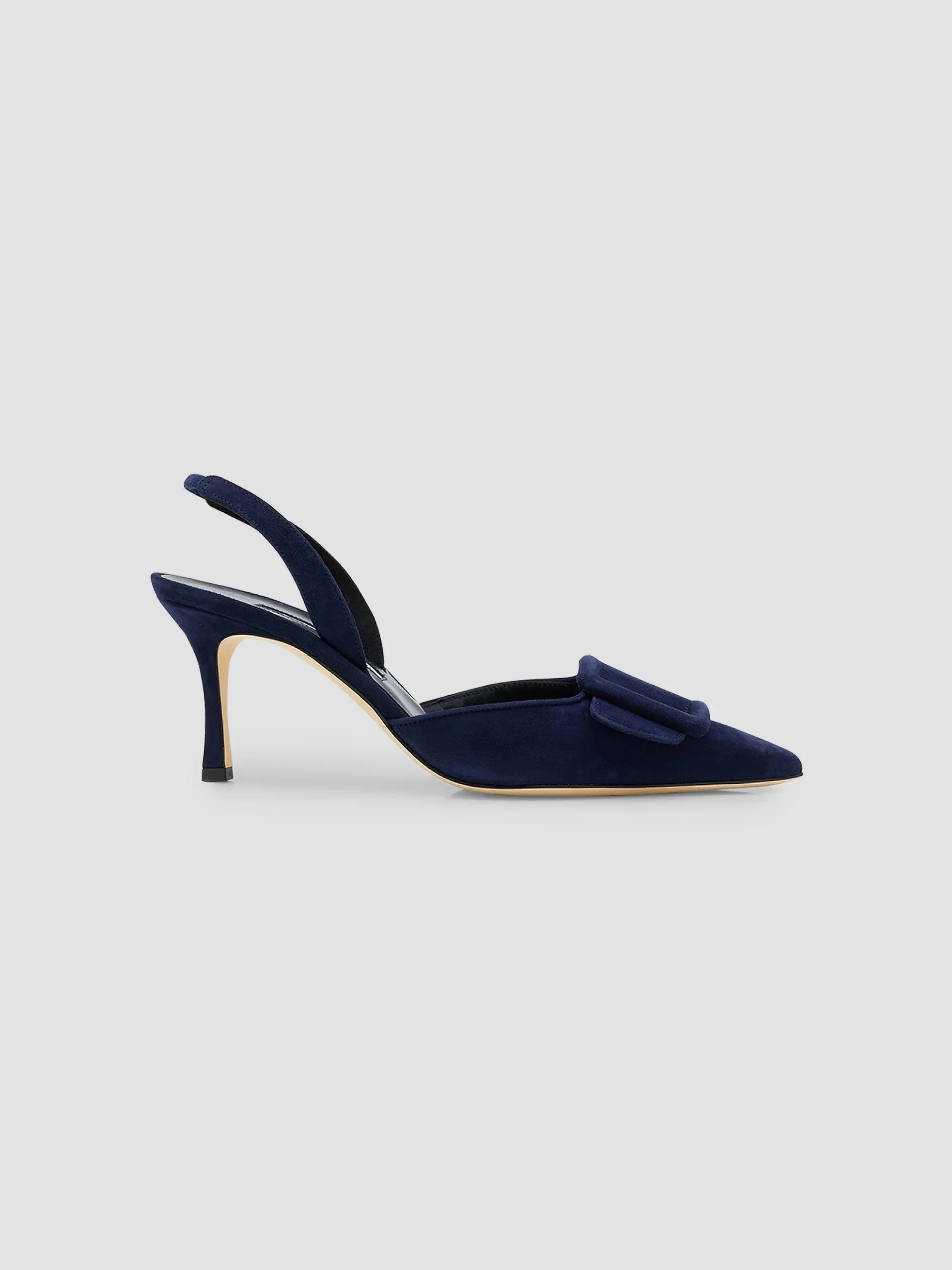 Women's Maysli 70MM Suede Slingback Pumps - Dark Blue - 1