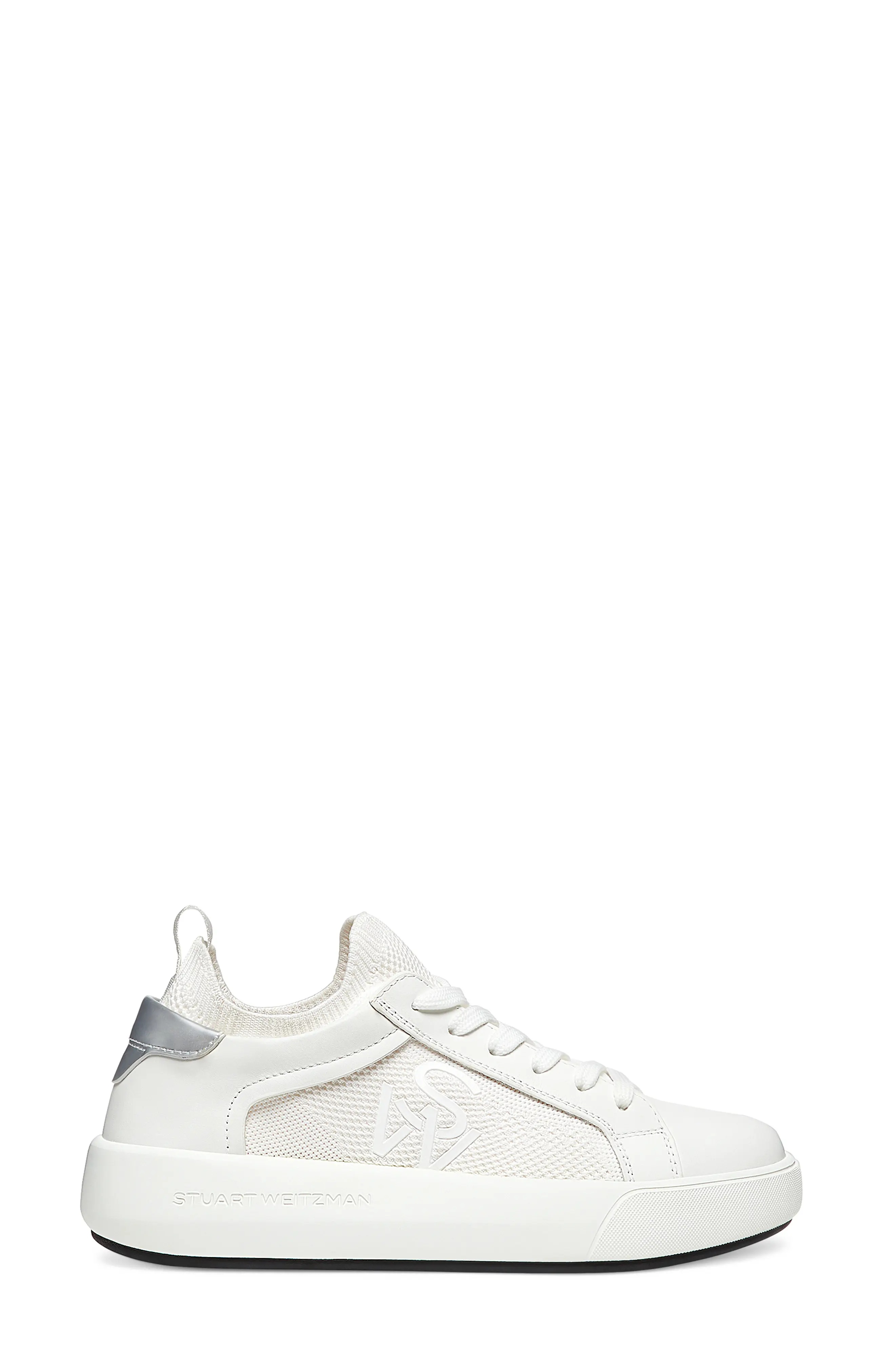 5050 Pro Sneaker in White/Silver Leather - 3