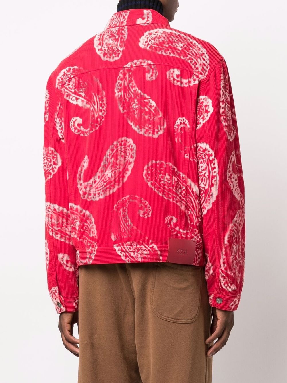 paisley-print corduroy jacket - 4