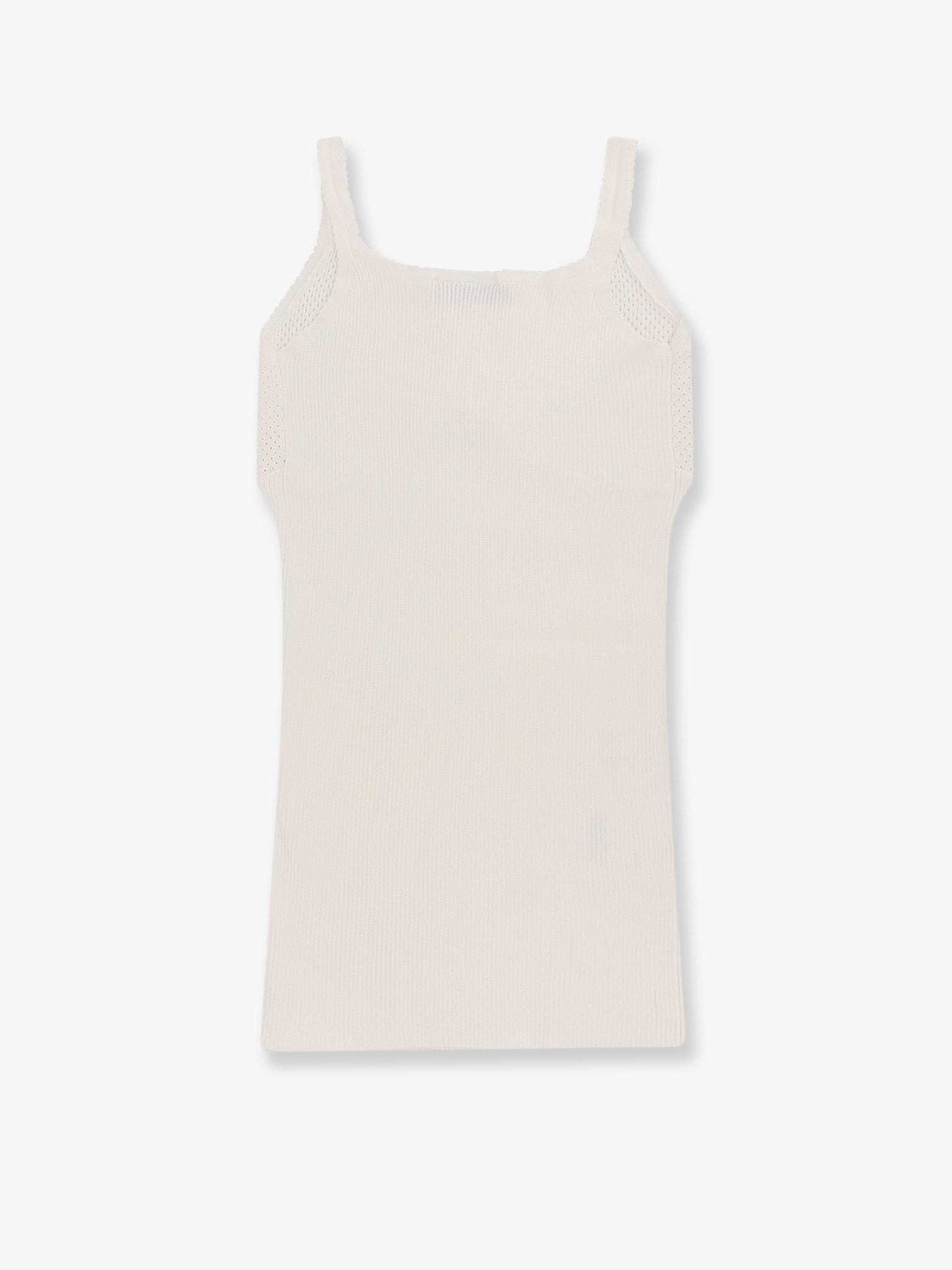Miu Miu Women Perforated Cotton Tank Top - 2